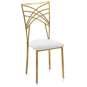 Стул «Хамелеон» золотой, белая подушка из бархата