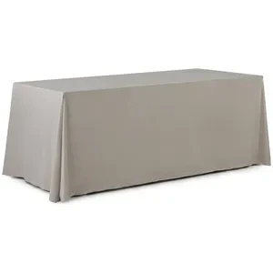 Скатерть прямоугольная бархатная светло-серая - Фото 1