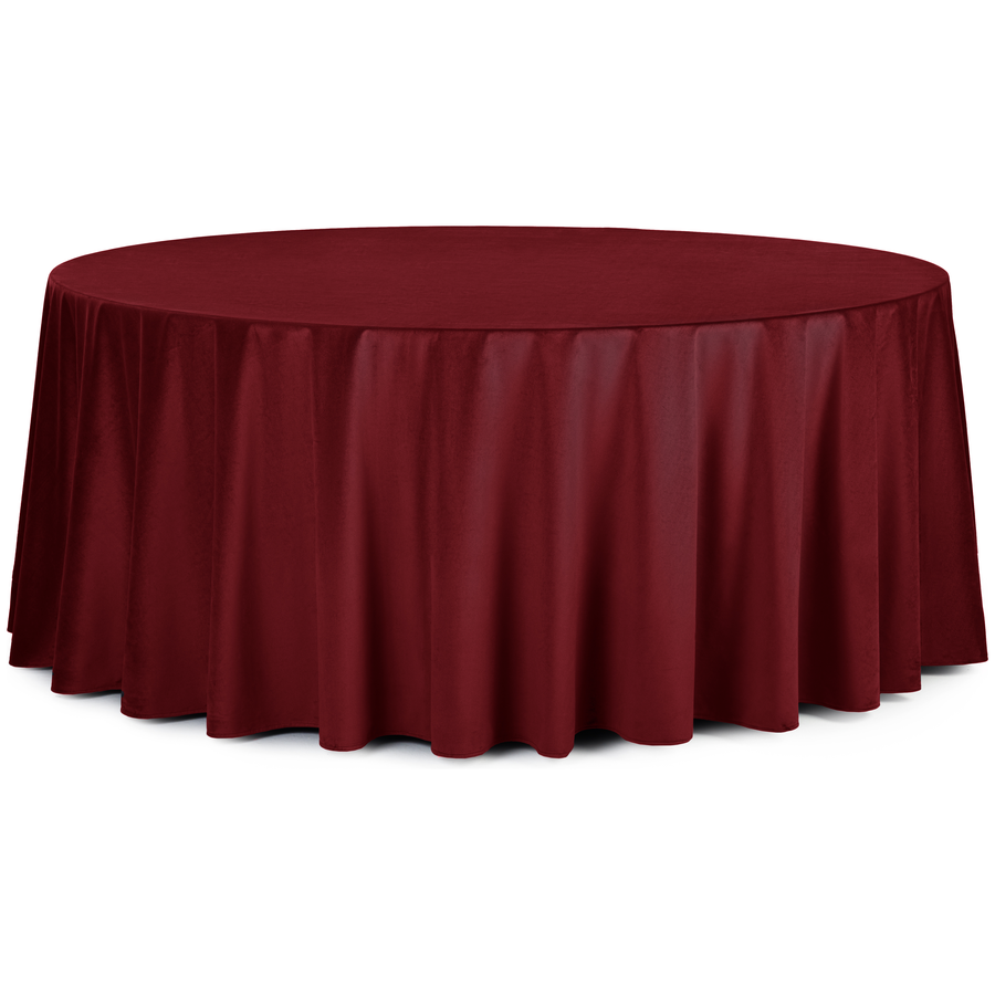 Скатерть круглая бархатная бордовая - Фото основное 1