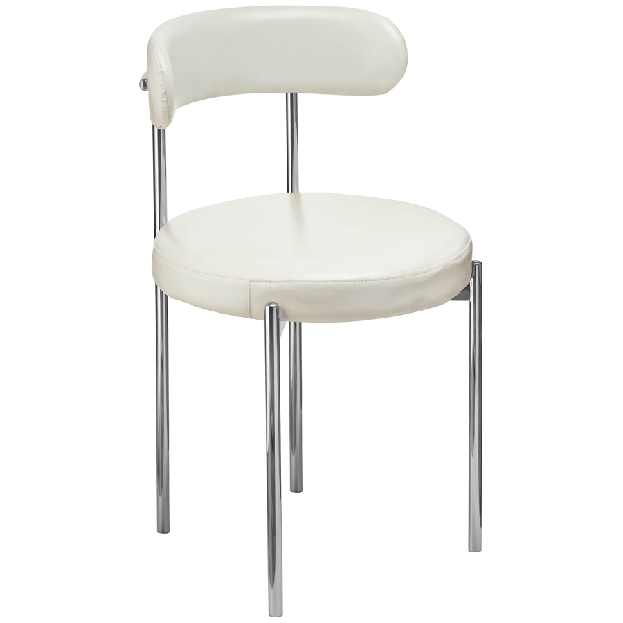 Стул «Лира» серебряный с кожаными подушками - Фото миниатюра 1