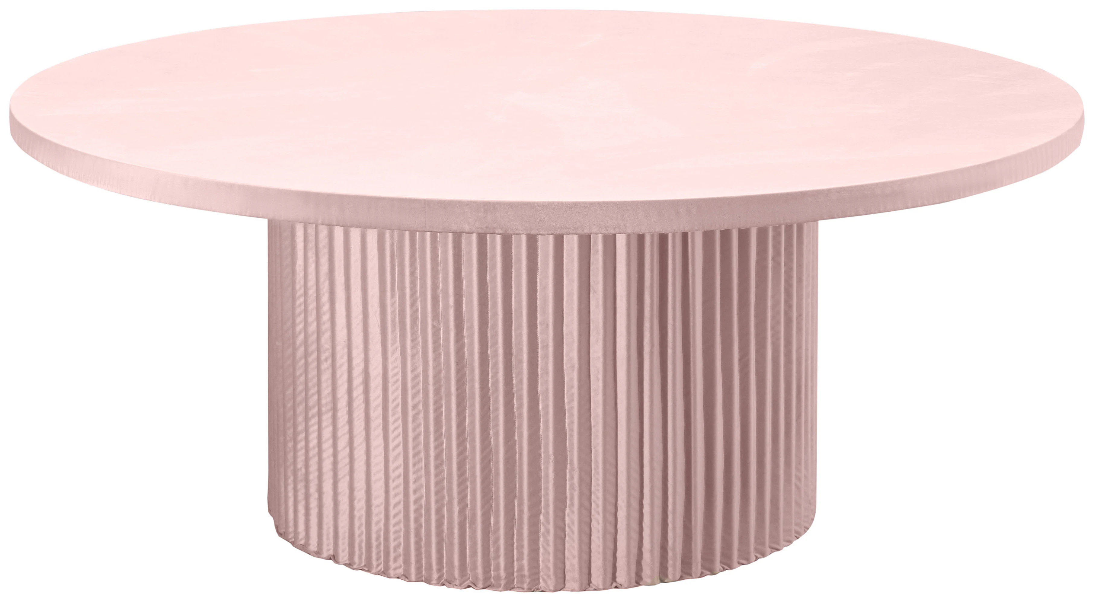 Стол «Арис» круглый, бархат пыльно-розовый