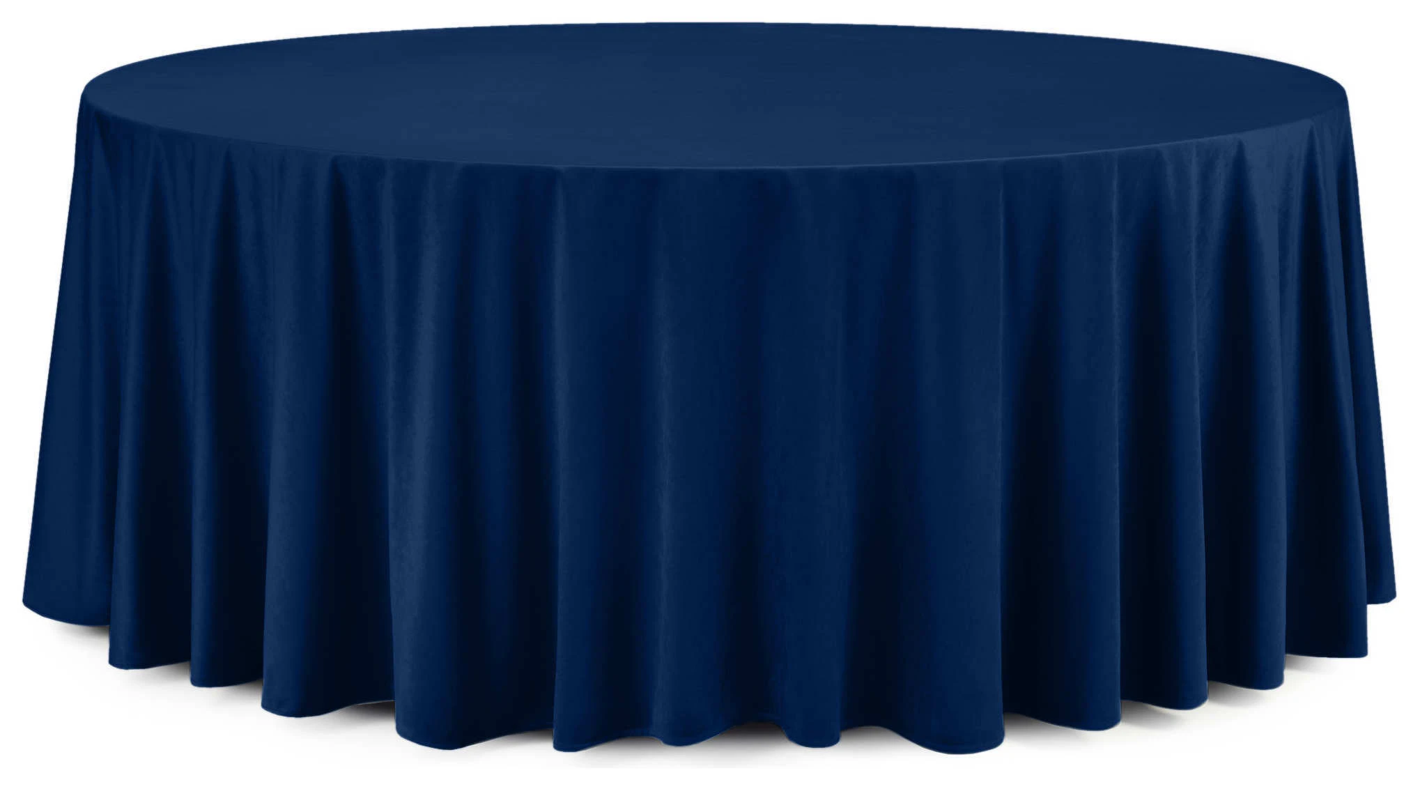 Скатерть круглая бархатная темно-синяя