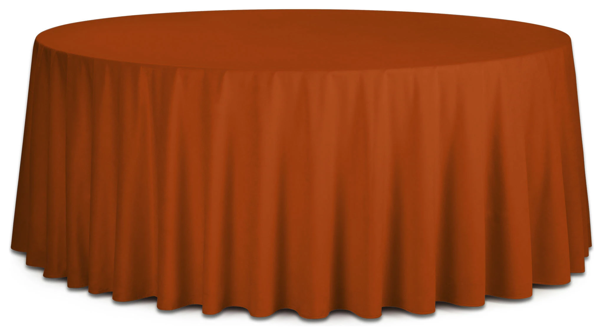 Скатерть круглая бархатная терракотовая