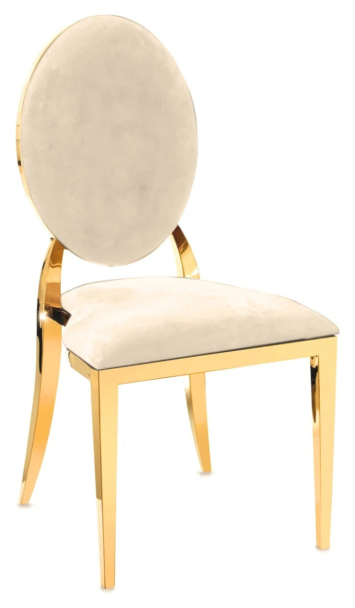 Стул «Вашингтон» золотой, кремовые подушки из бархата