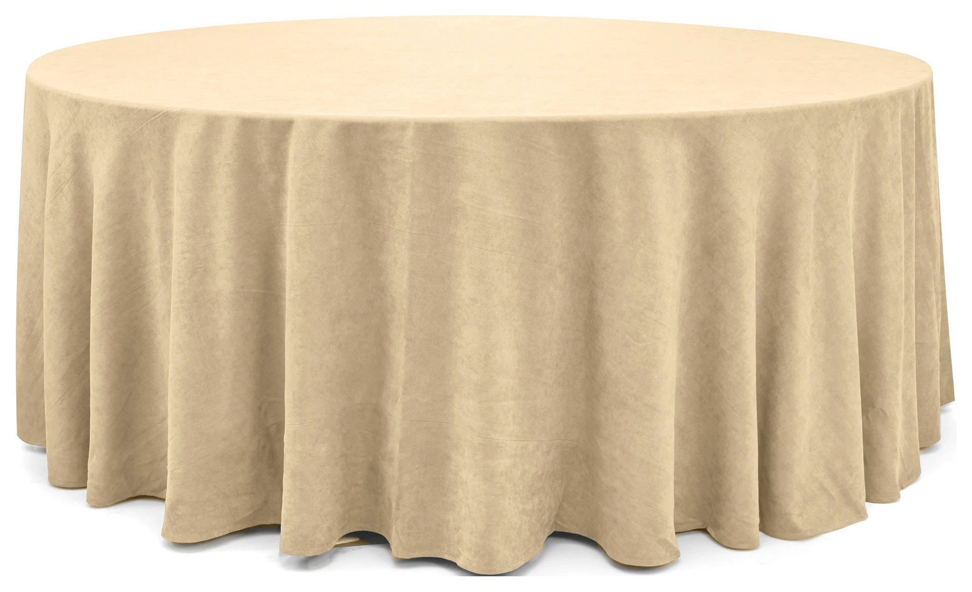 Скатерть круглая из канваса бежевая