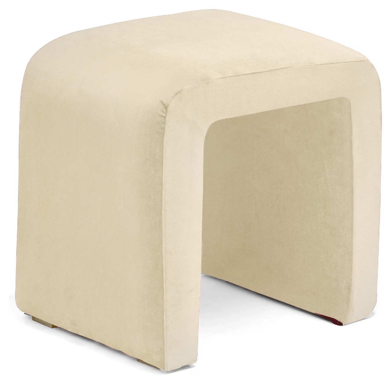 Чехол сливочно-молочный бархатный для п пуфа
