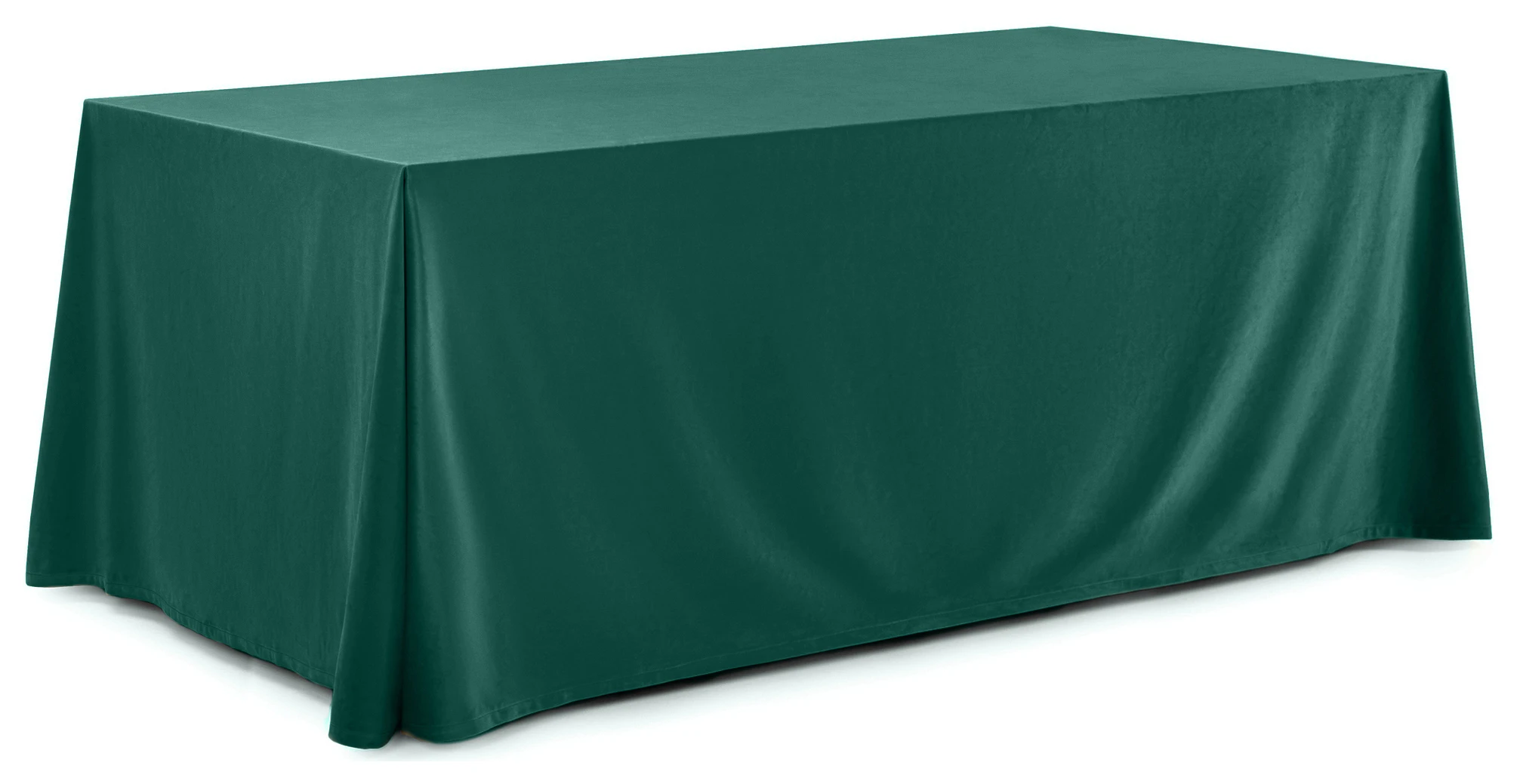 Скатерть прямая широкая бархатная изумрудная