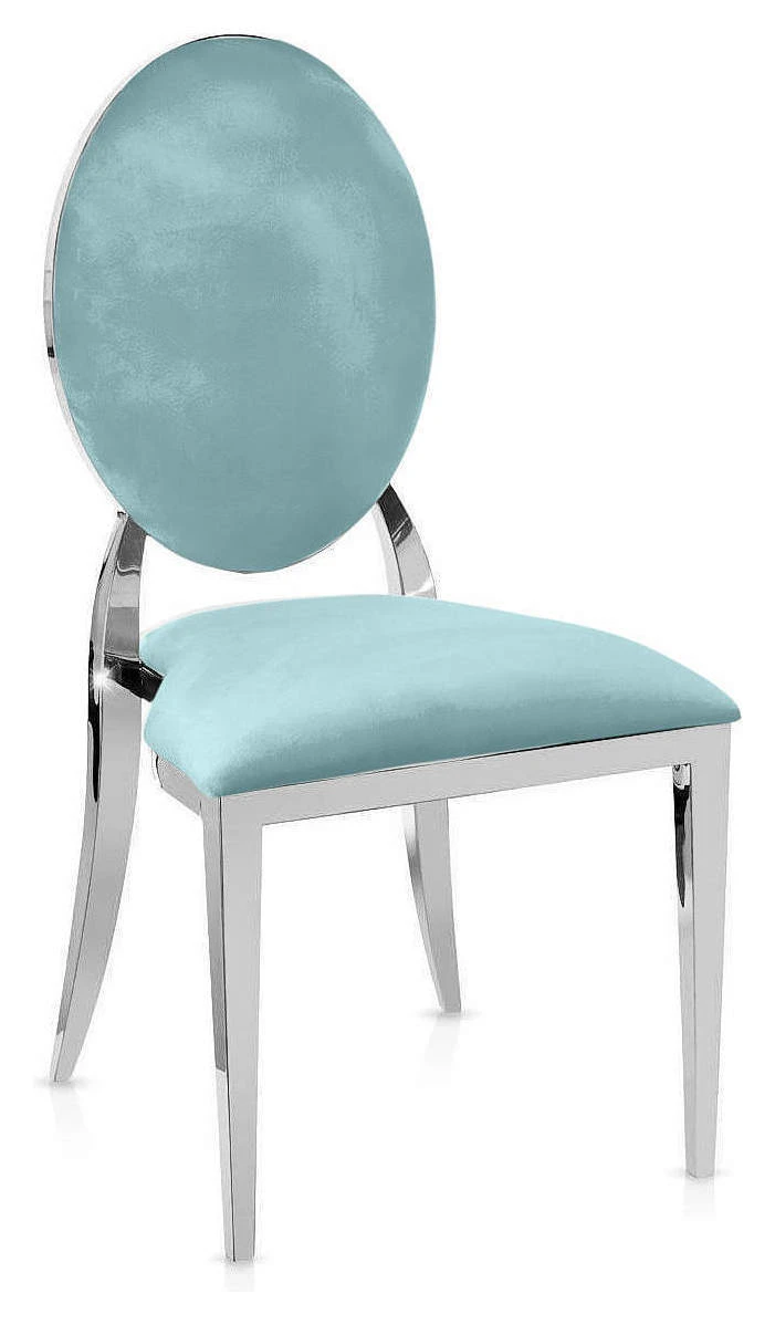 Стул «Вашингтон» серебряный, мятные подушки из бархата