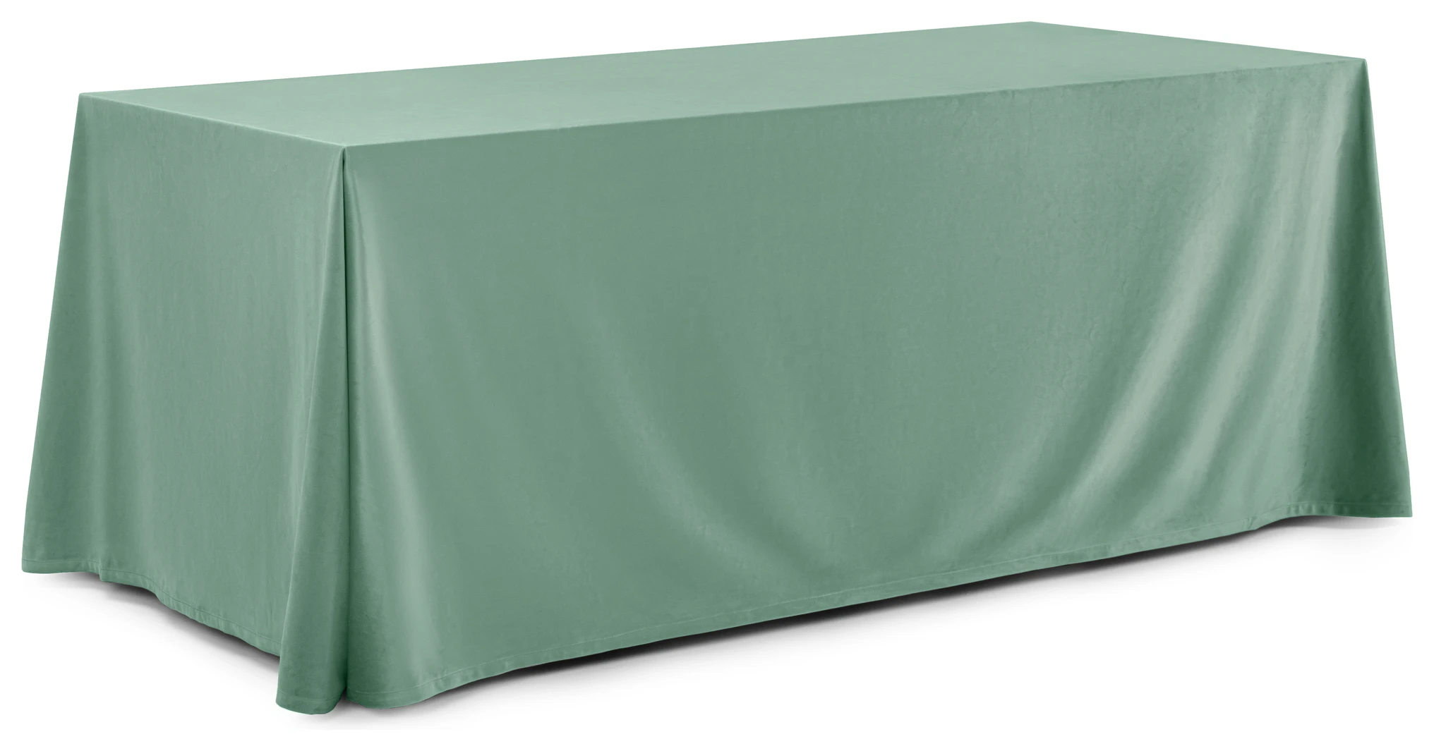 Скатерть прямая широкая бархатная шалфейная