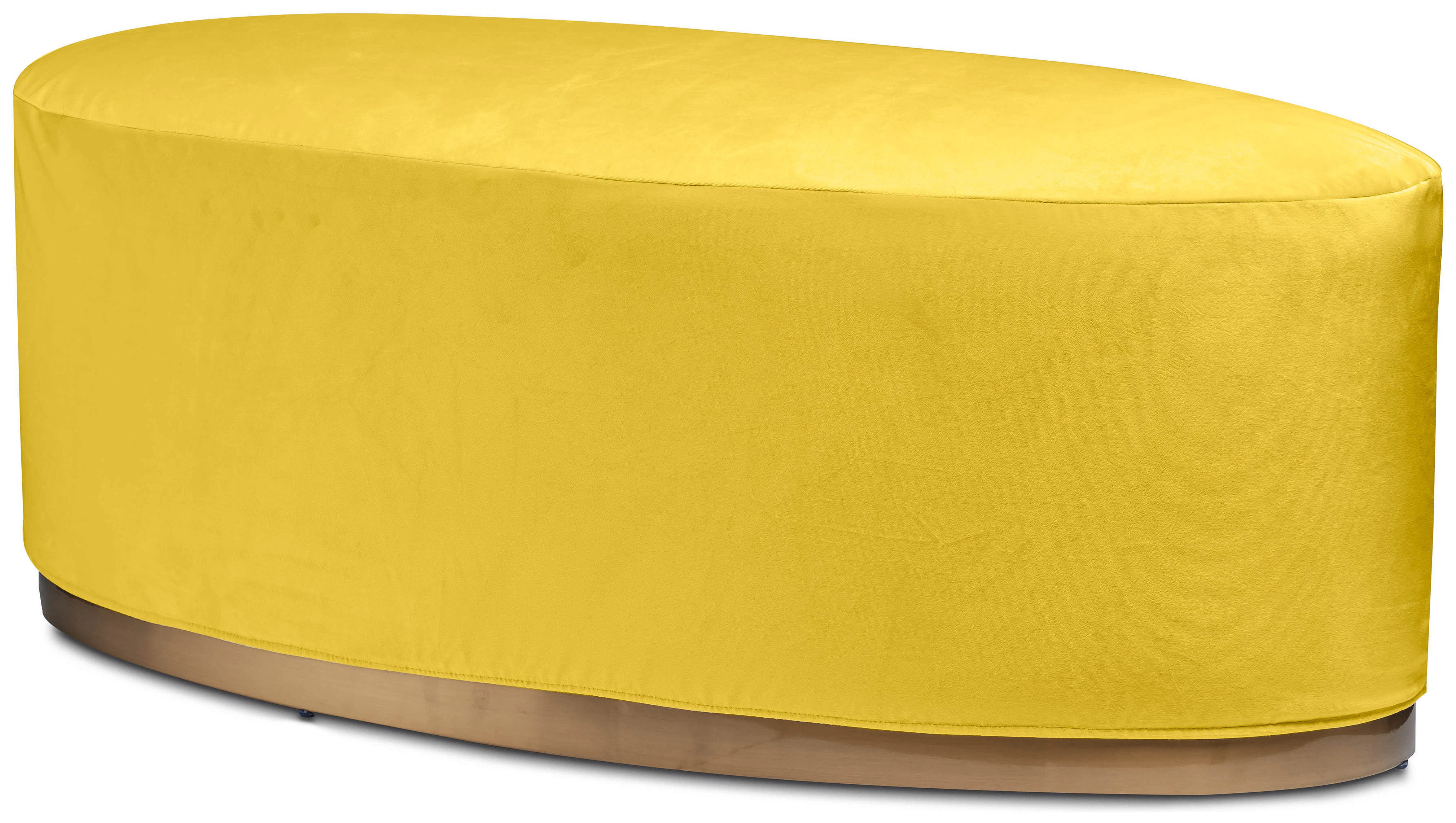 Пуф «Овал» золотой, желтый бархат