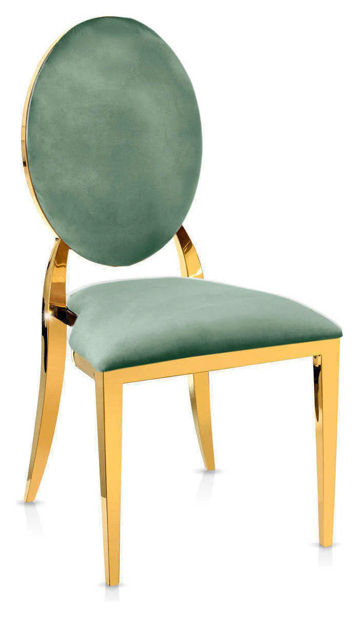 Стул «Вашингтон» золотой, шалфейные подушки из бархата