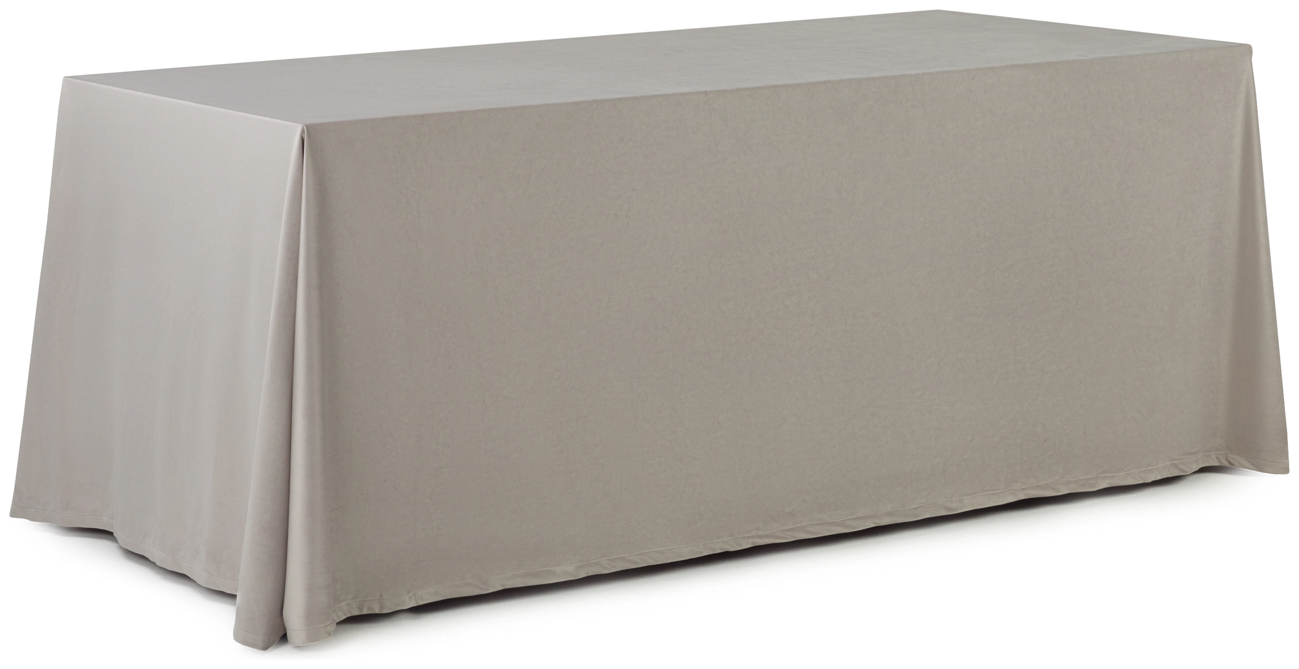 Скатерть прямоугольная бархатная светло-серая