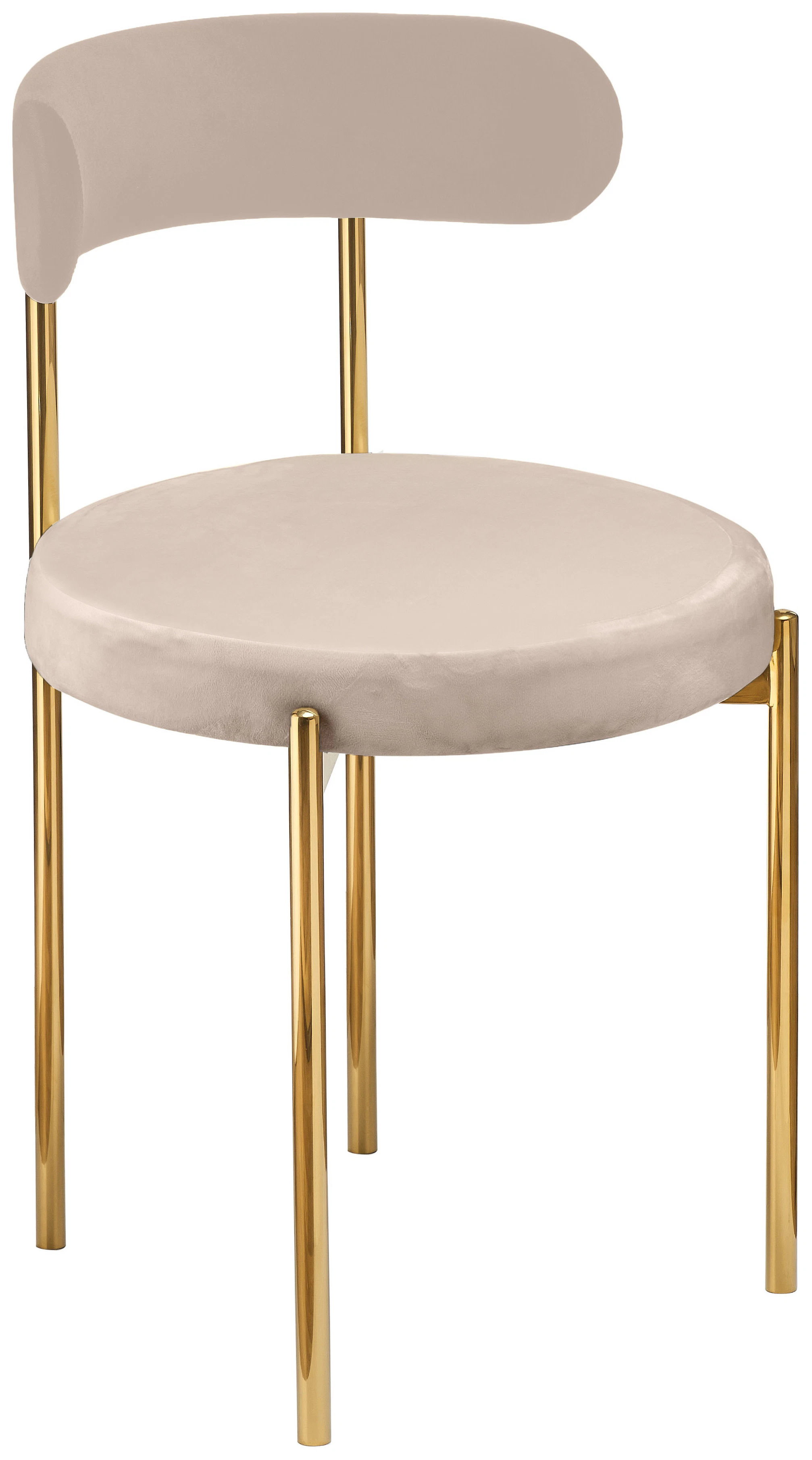 Стул «Лира» золотой, серо-бежевый теплый бархат