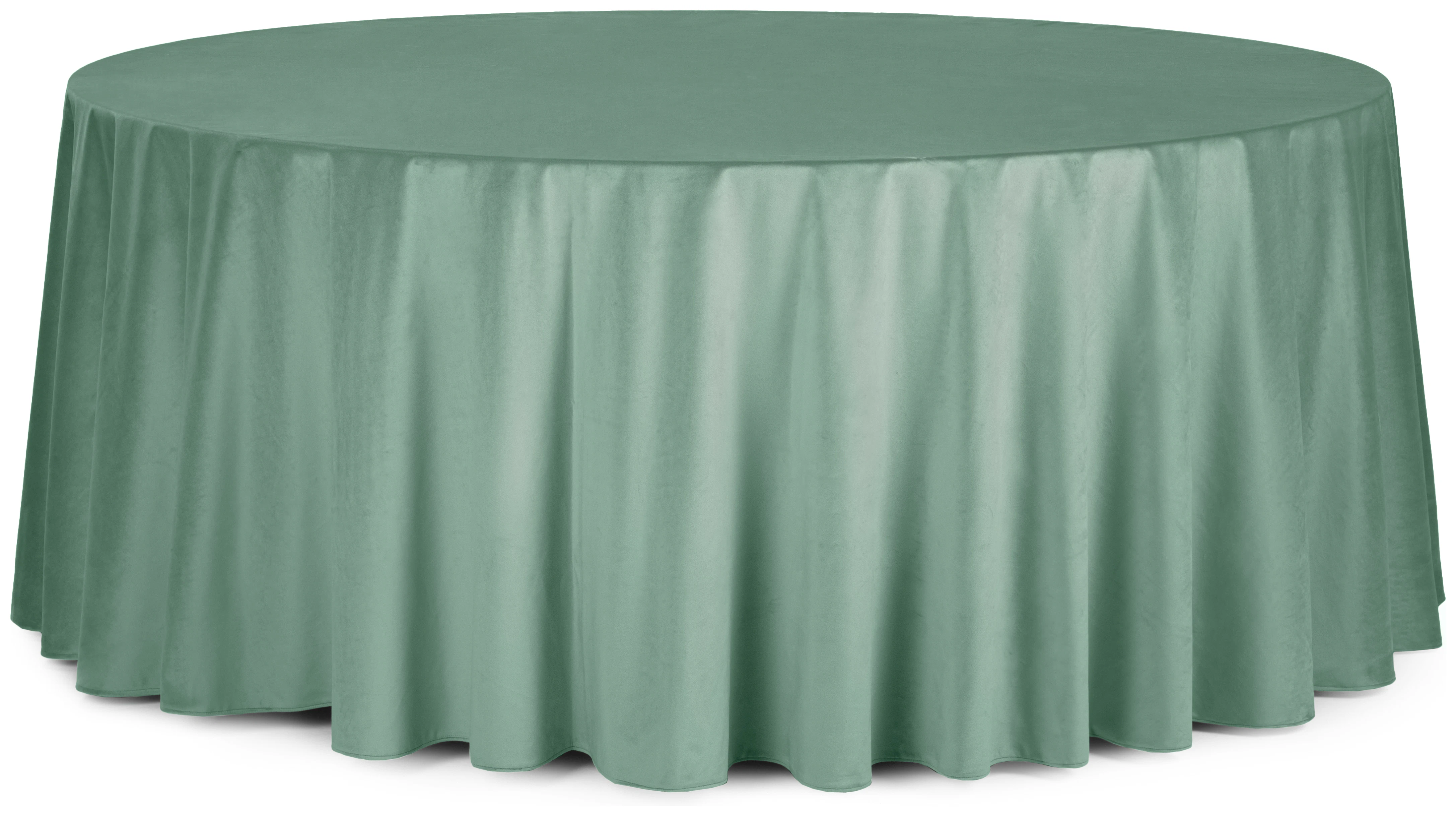 Скатерть круглая бархатная шалфейная