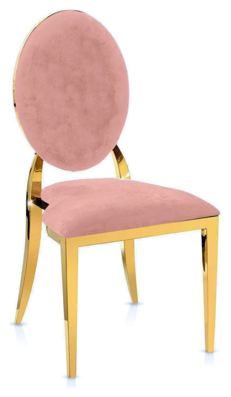 Стул «Вашингтон» золотой, розовые подушки из бархата
