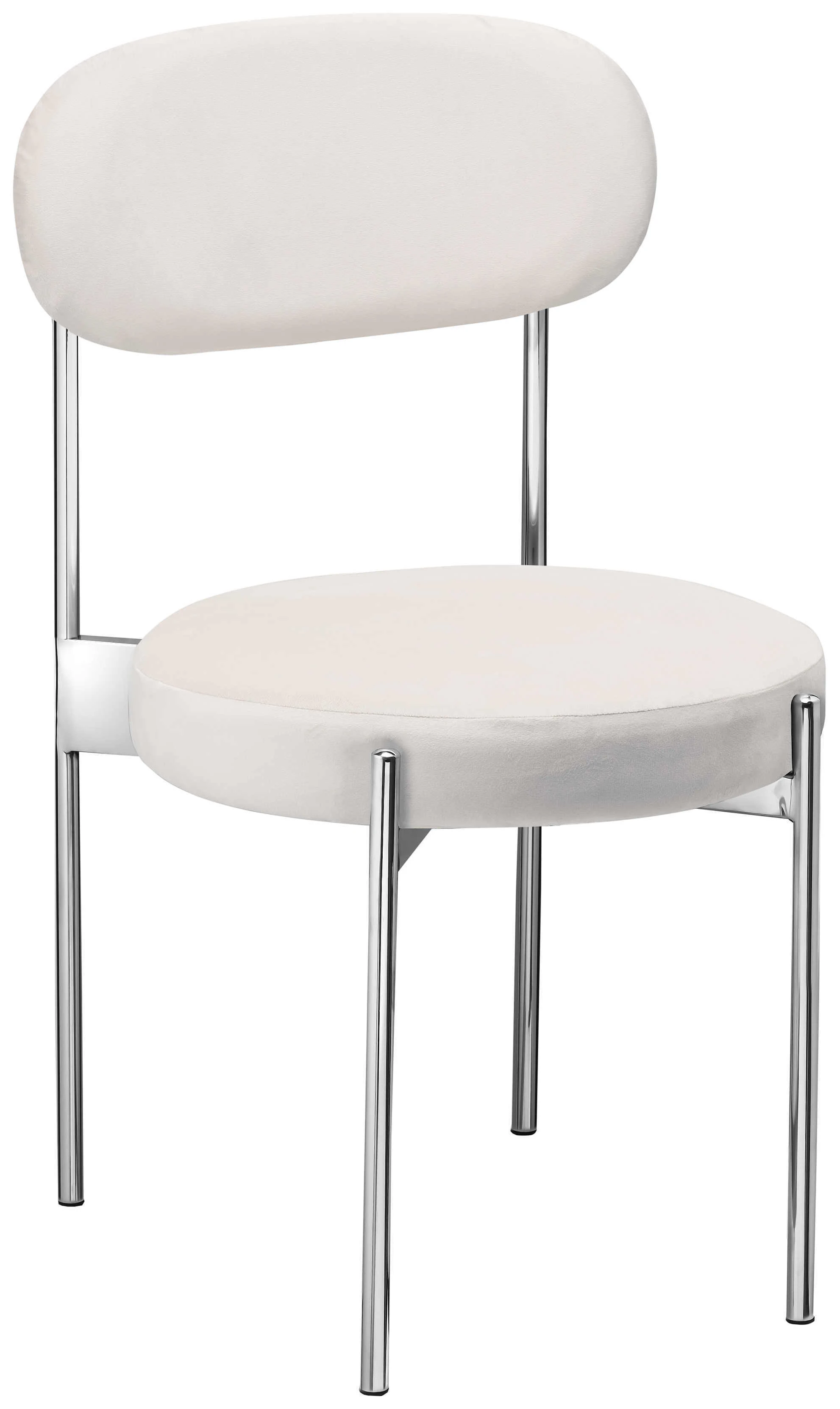 Стул «Тотем» серебряный, белый теплый бархат