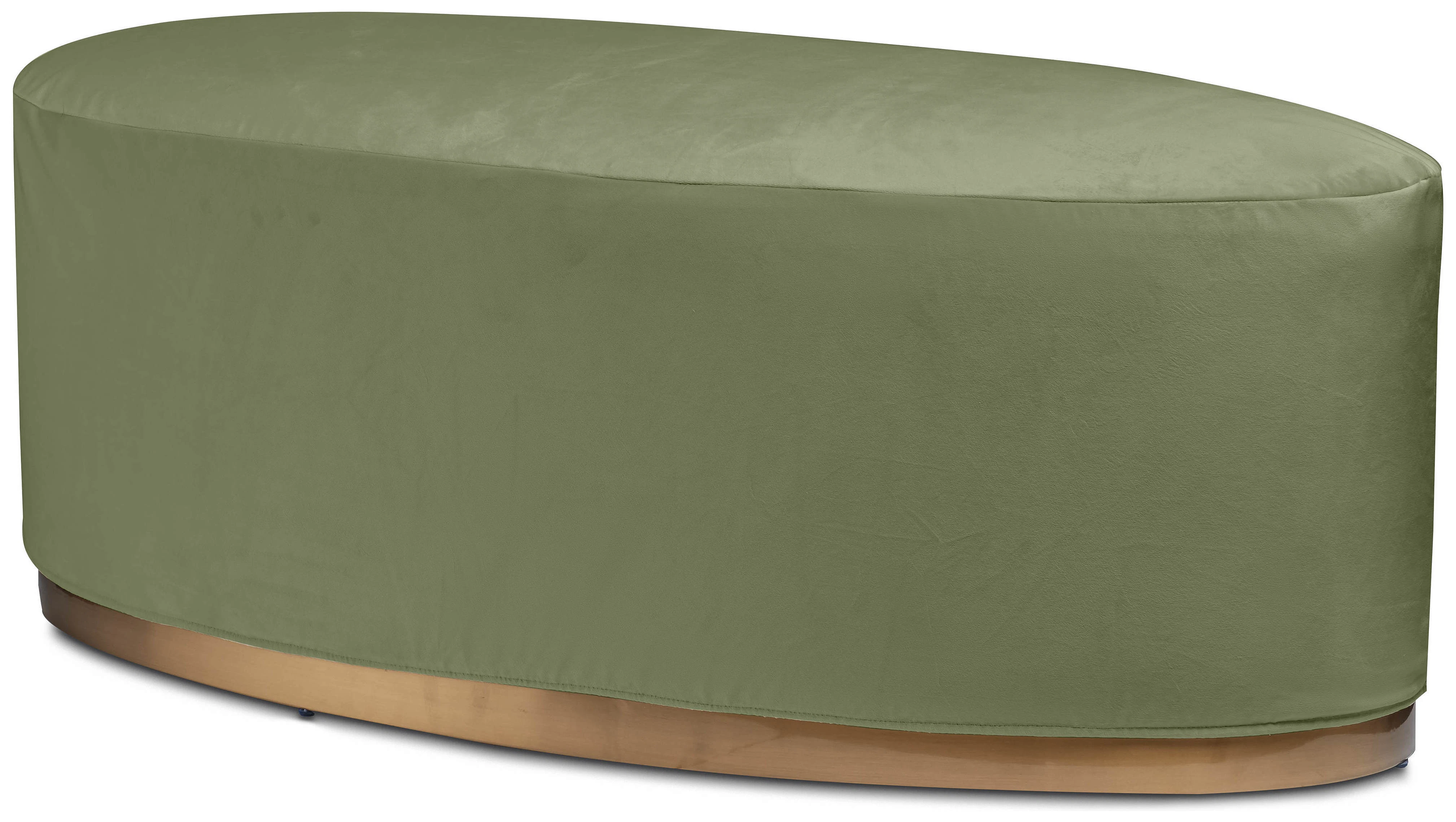 Чехол бархатный пыльно-зеленый для овального пуфа