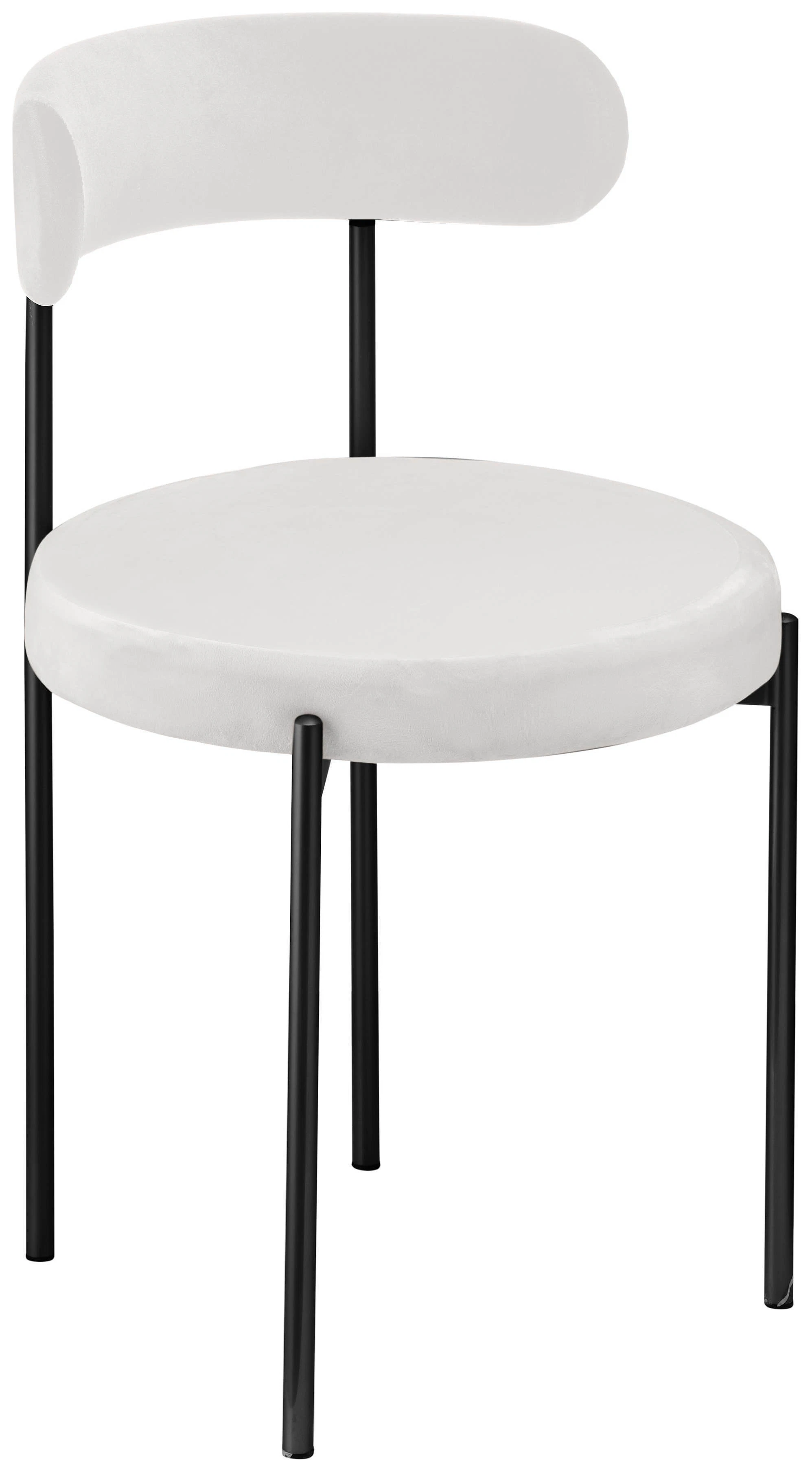 Стул «Лира» черный, белый теплый бархат