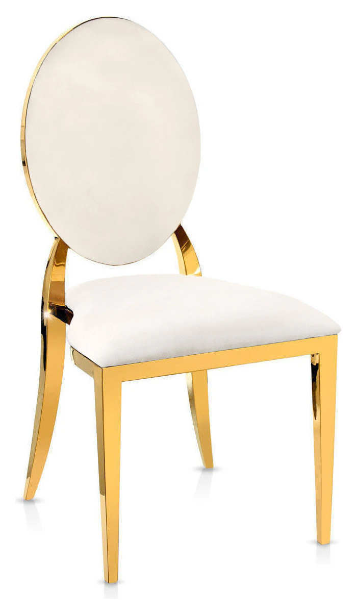 Стул «Вашингтон» золотой, молочные подушки из бархата