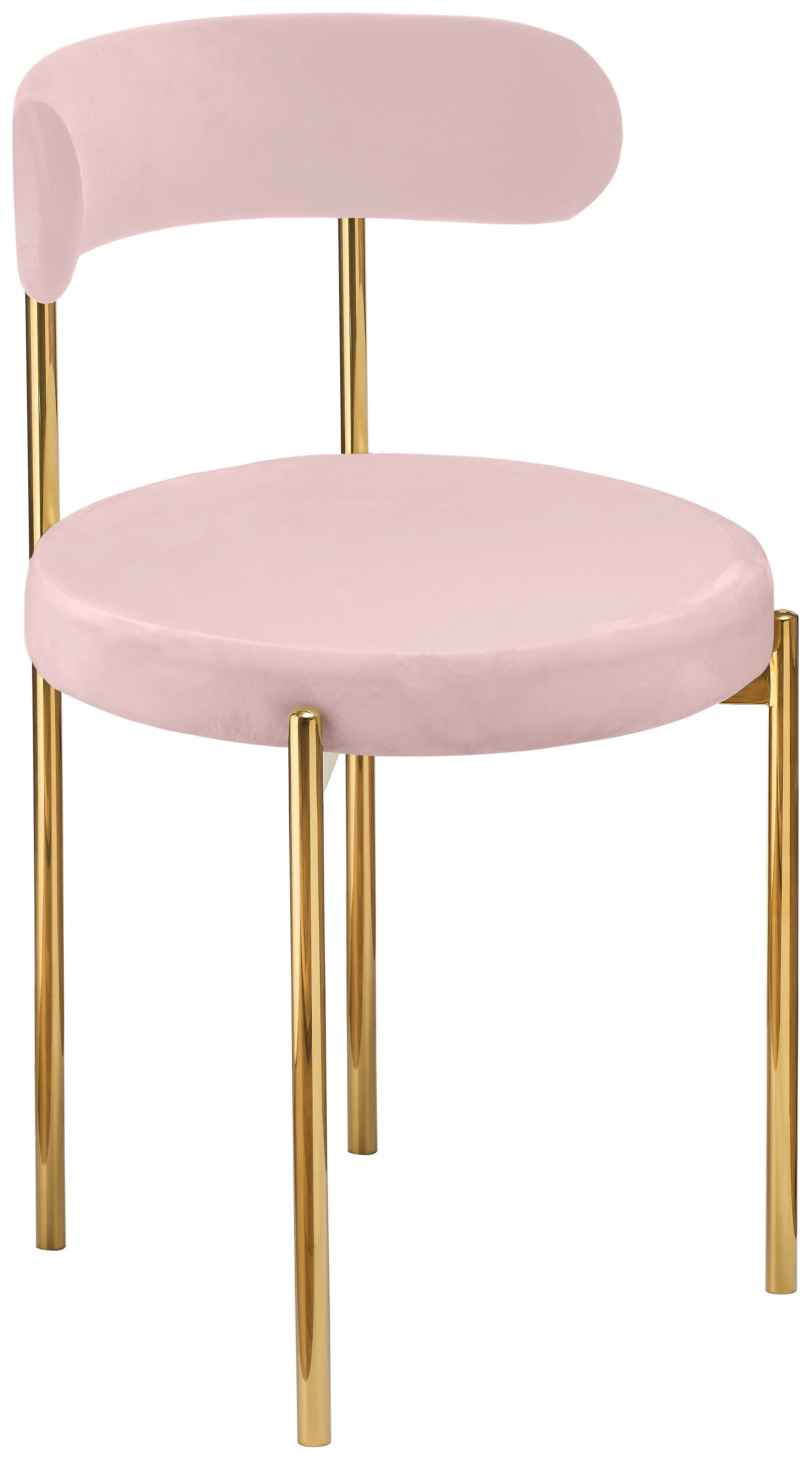 Стул «Лира» золотой, пыльно-розовый бархат