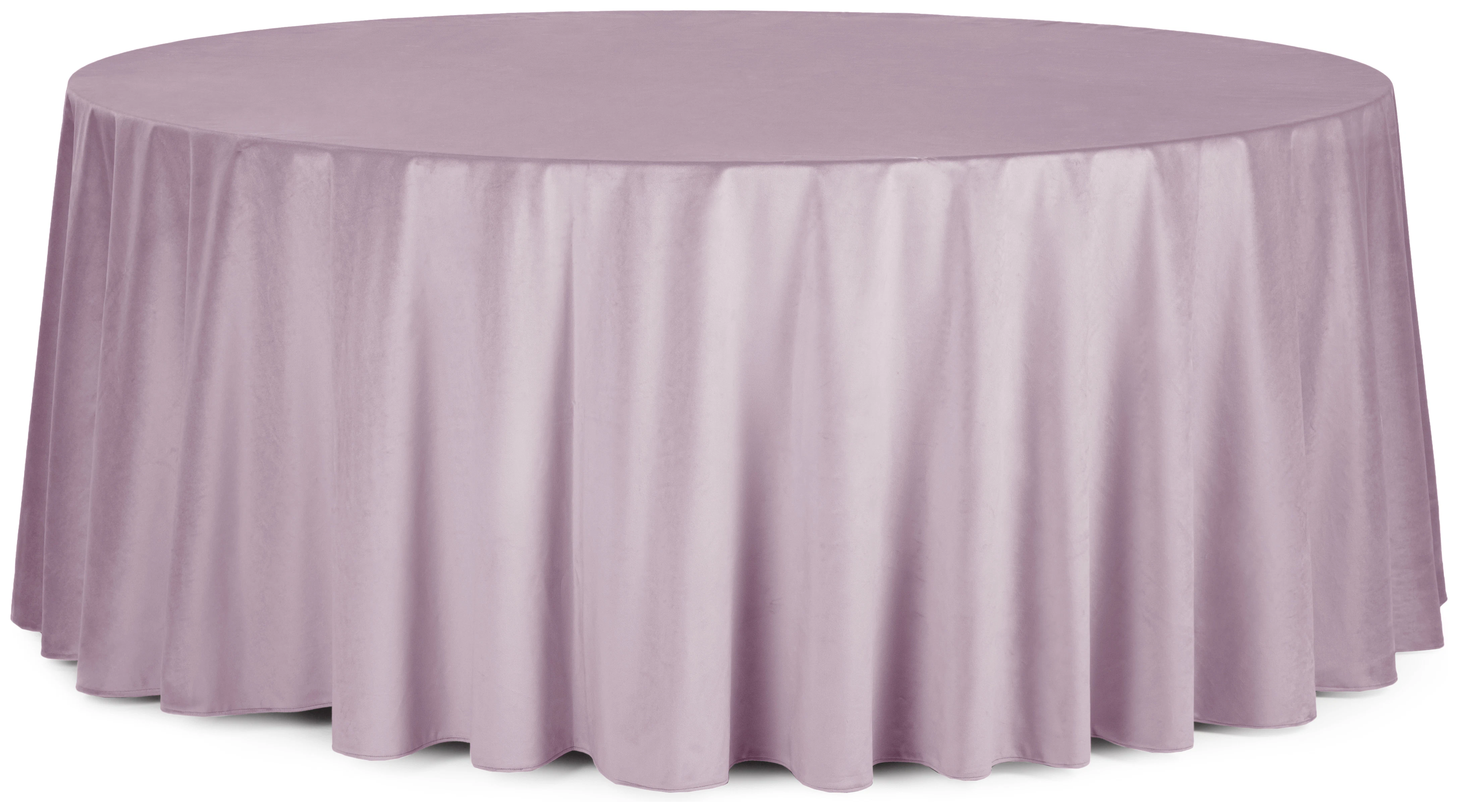 Скатерть круглая бархатная пыльно-лавандовая