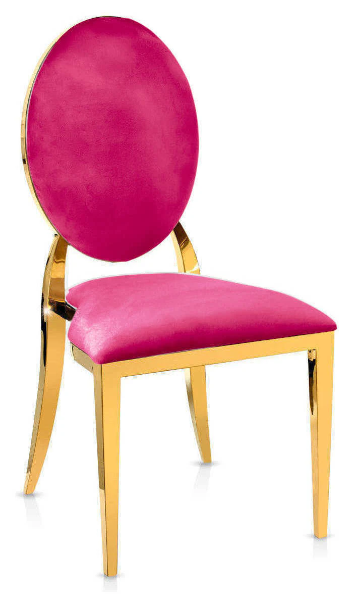 Стул «Вашингтон» золотой, малиновые подушки из бархата
