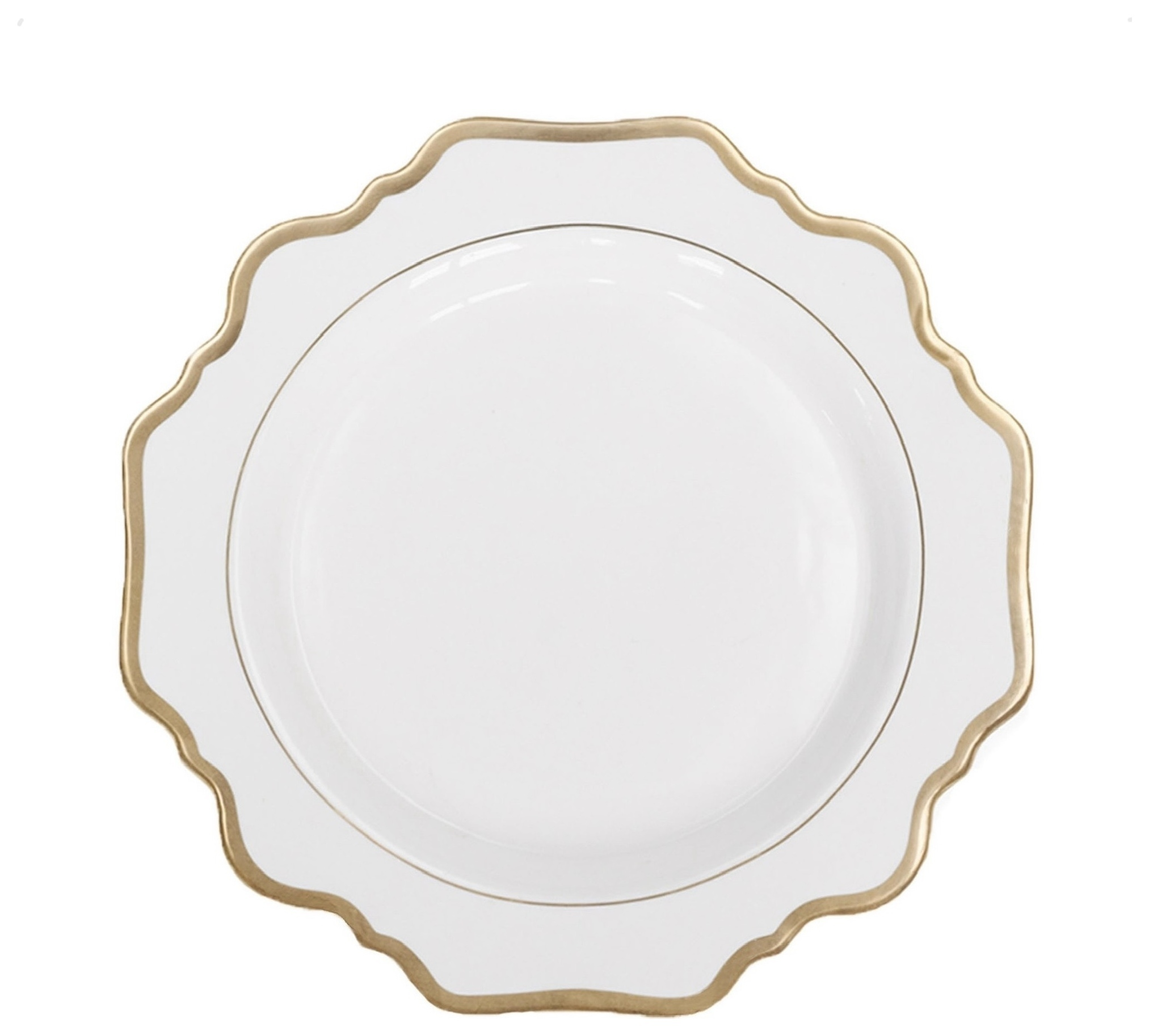 Обеденная тарелка «Тайга» белая с золотым кантом