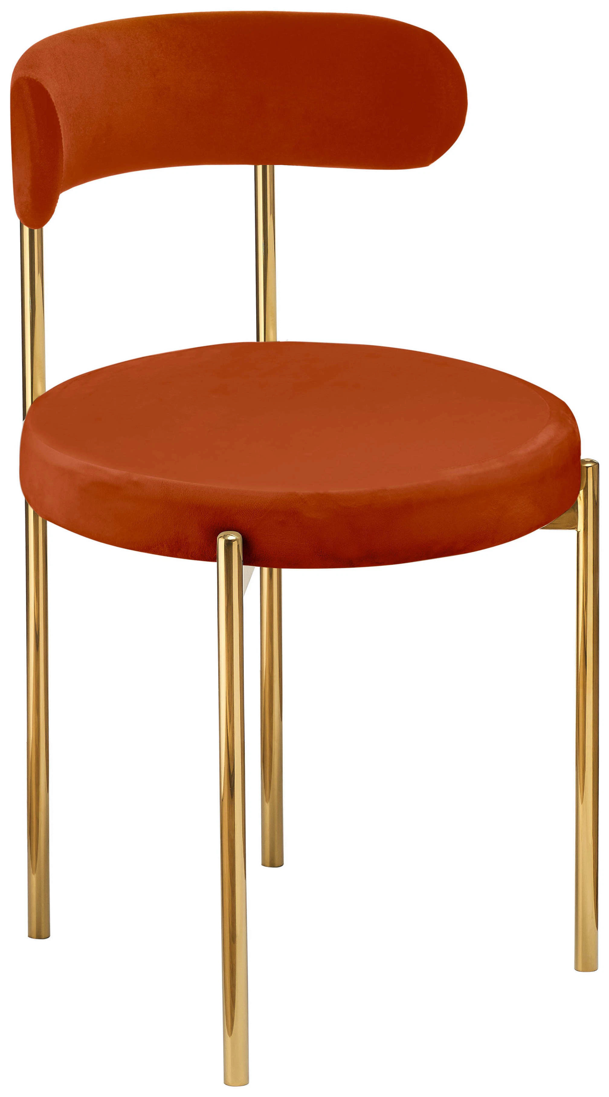 Стул «Лира» золотой, терракотовый бархат