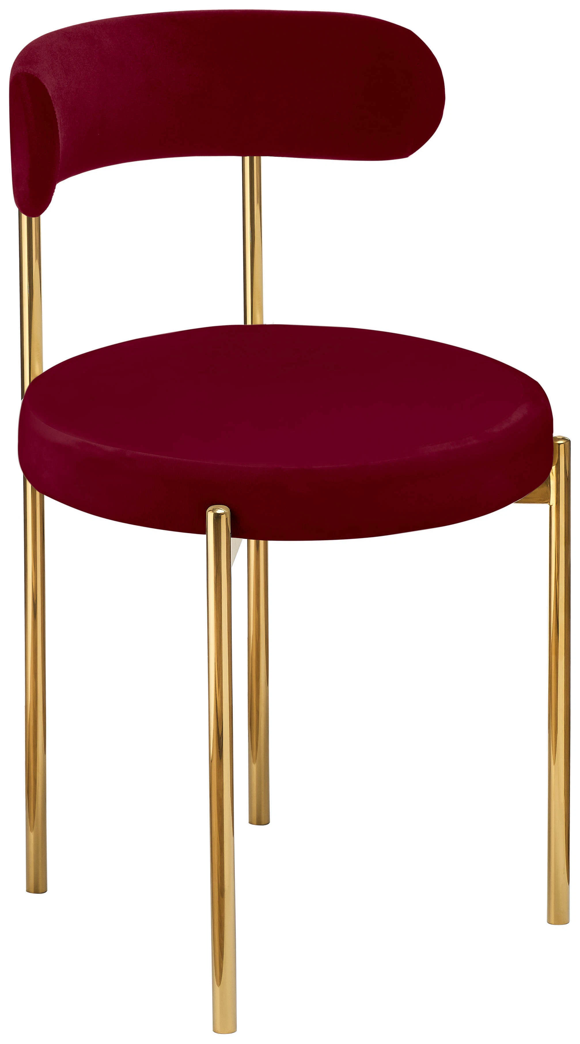 Стул «Лира» золотой, бордовый бархат