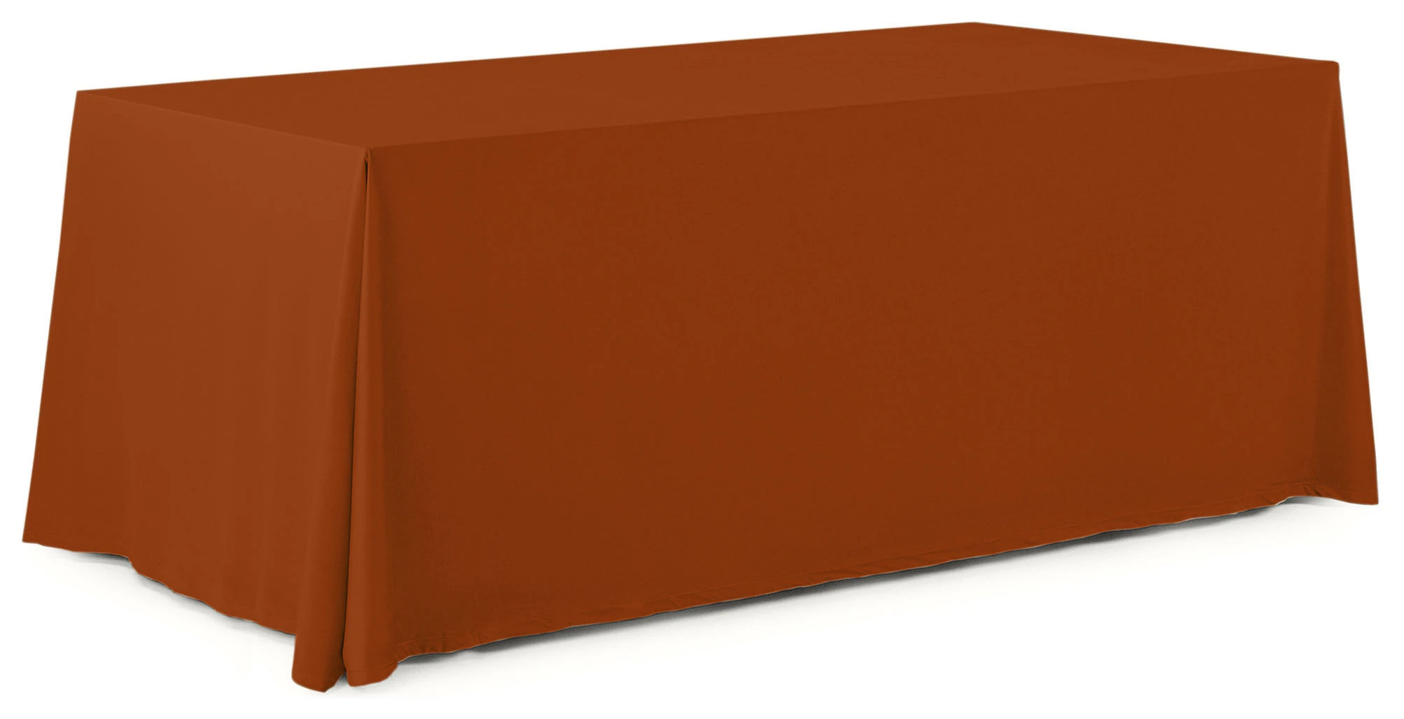 Скатерть прямая широкая бархатная терракотовая