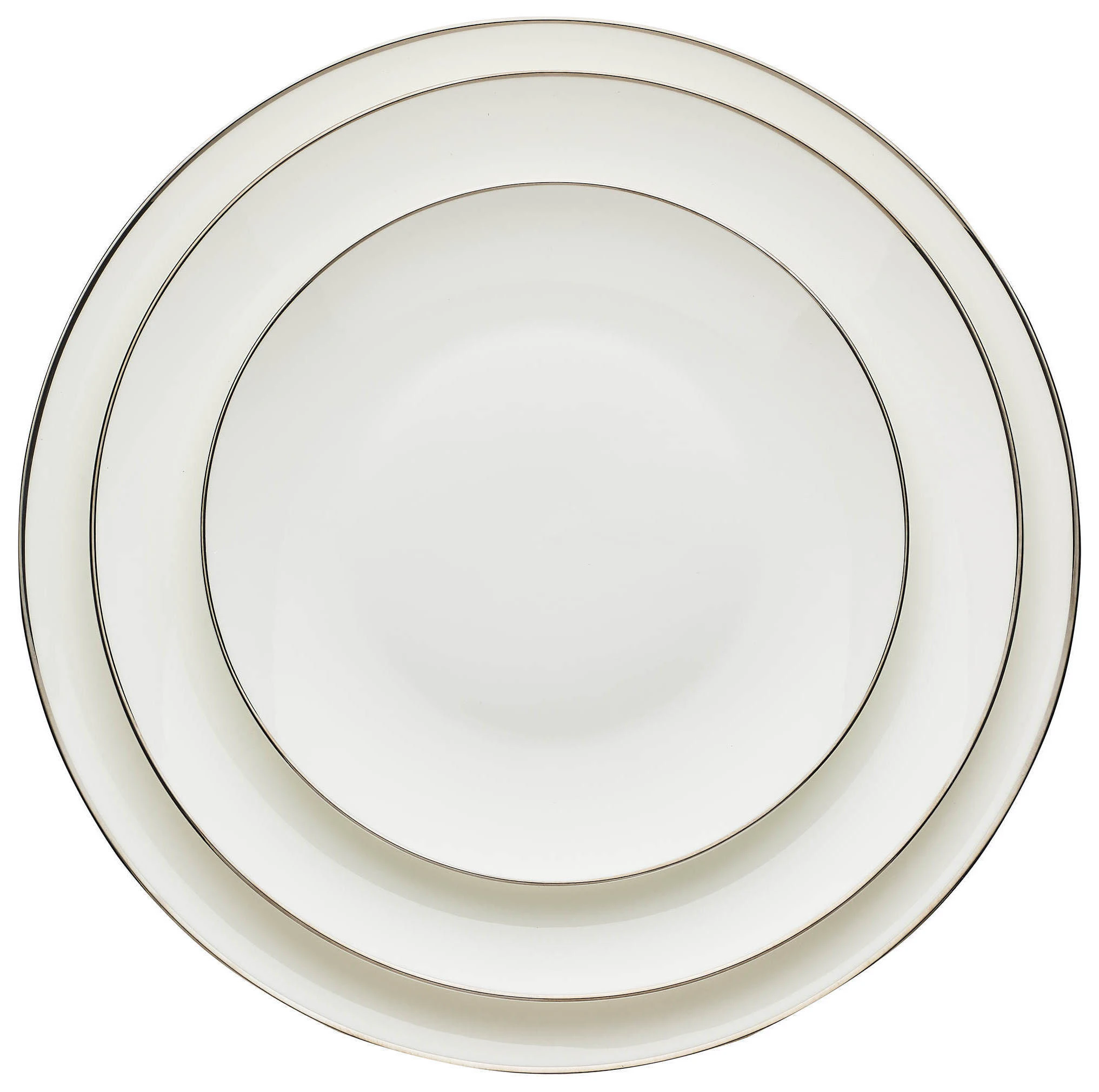 Набор тарелок «Виго» с серебряным кантом 31, 27 и 21см
