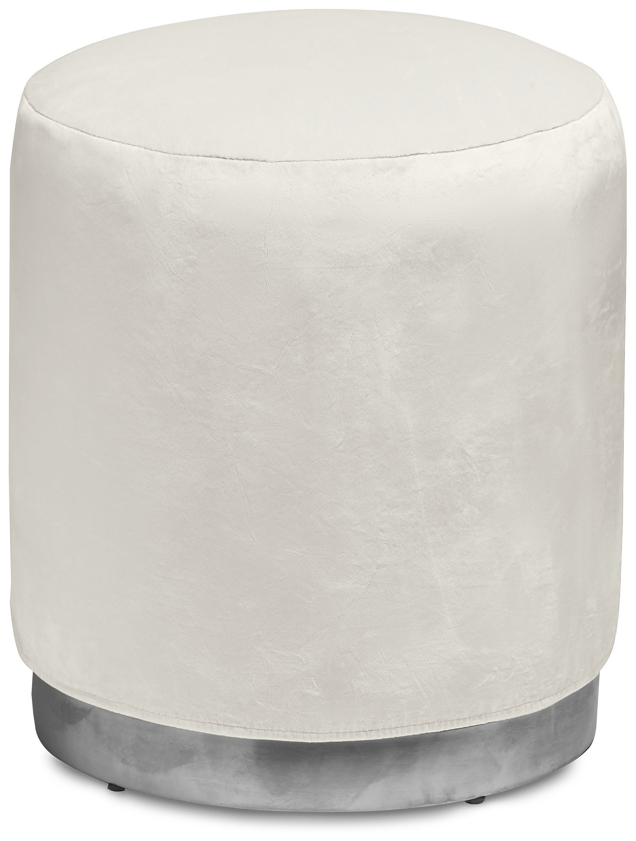 Чехол бархатный молочный для круглого пуфа