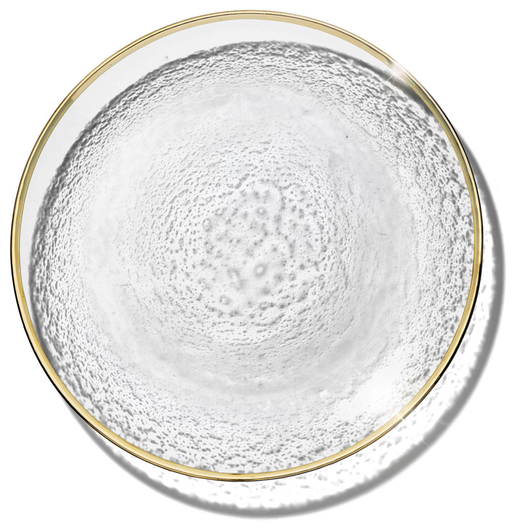 Подстановочная тарелка «Анитра» прозрачная с золотой каймой