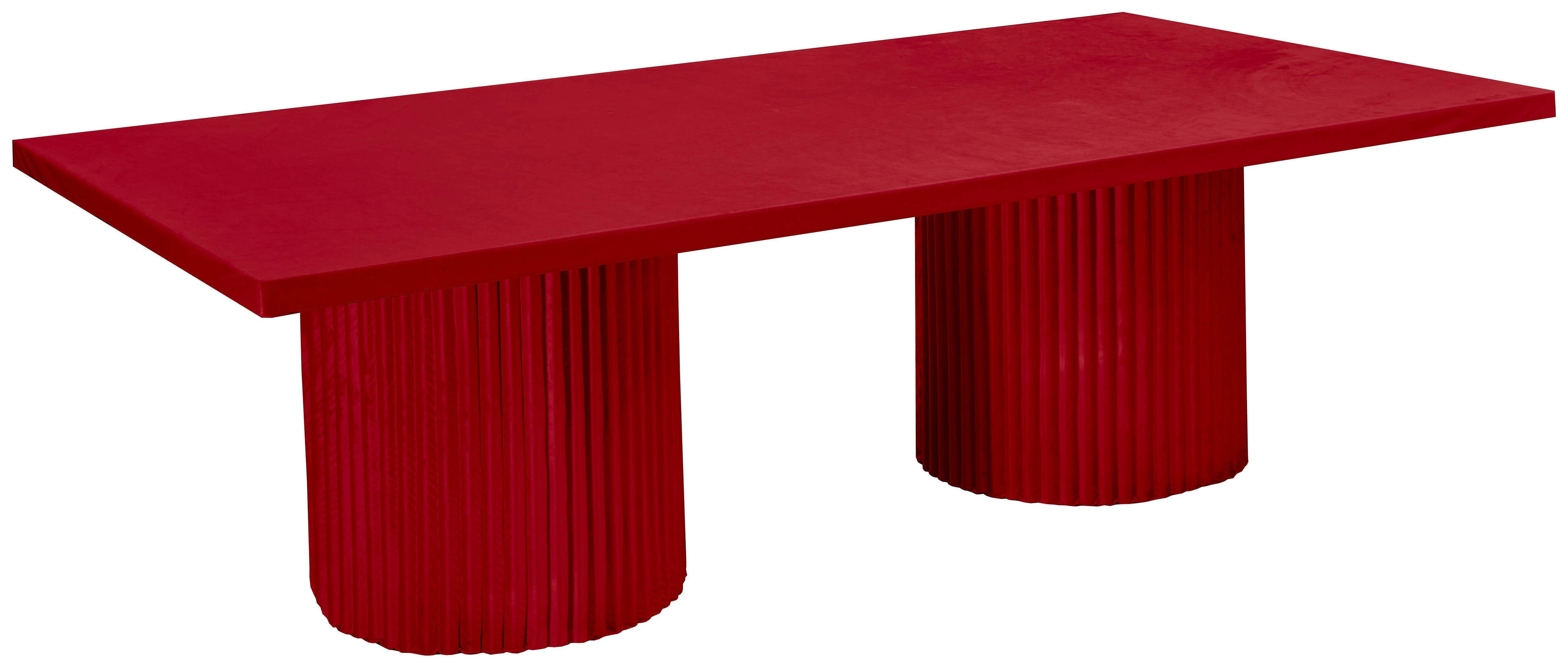 Стол «Арис» прямой, бархат красный