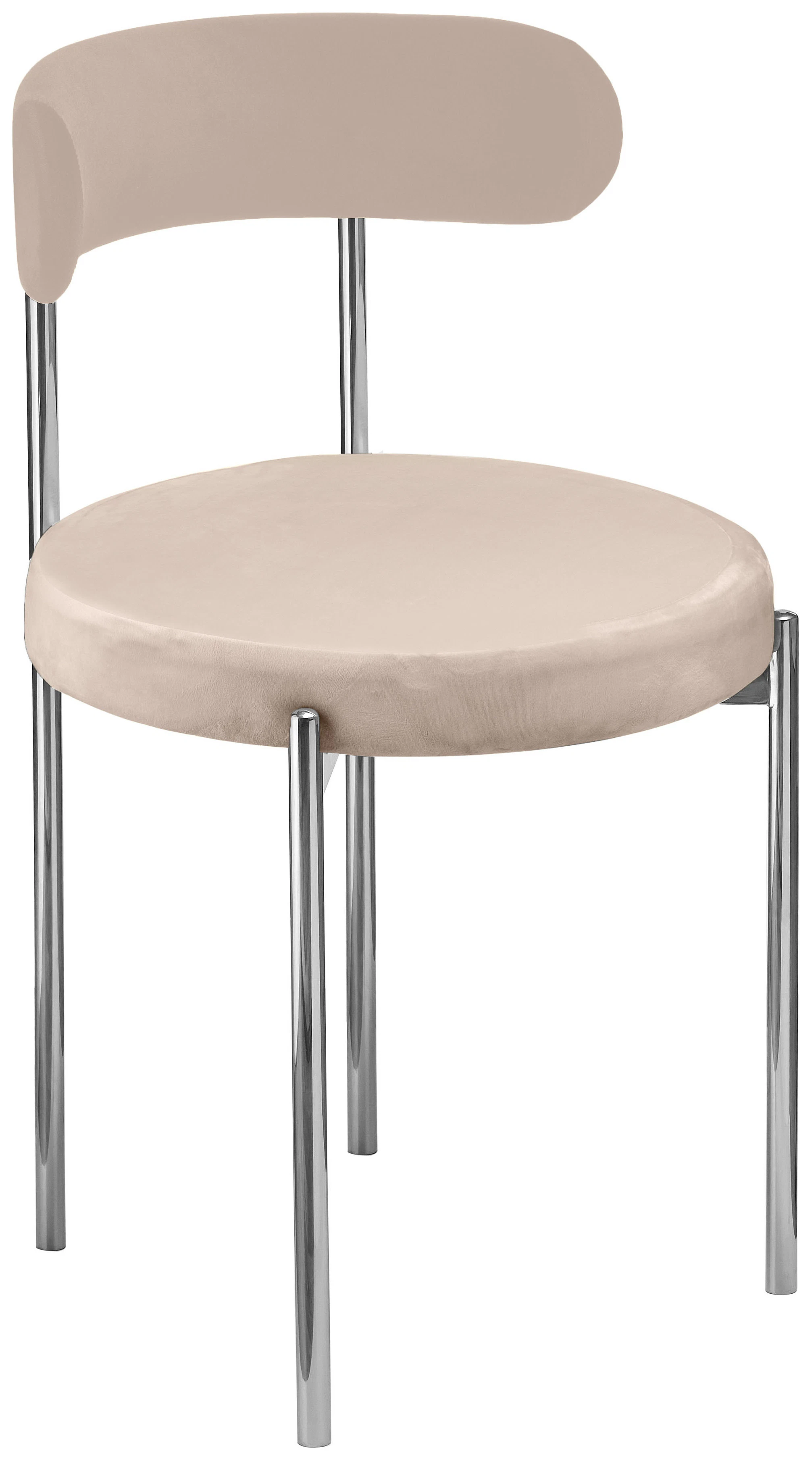Стул «Лира» серебряный, серо-бежевый теплый бархат
