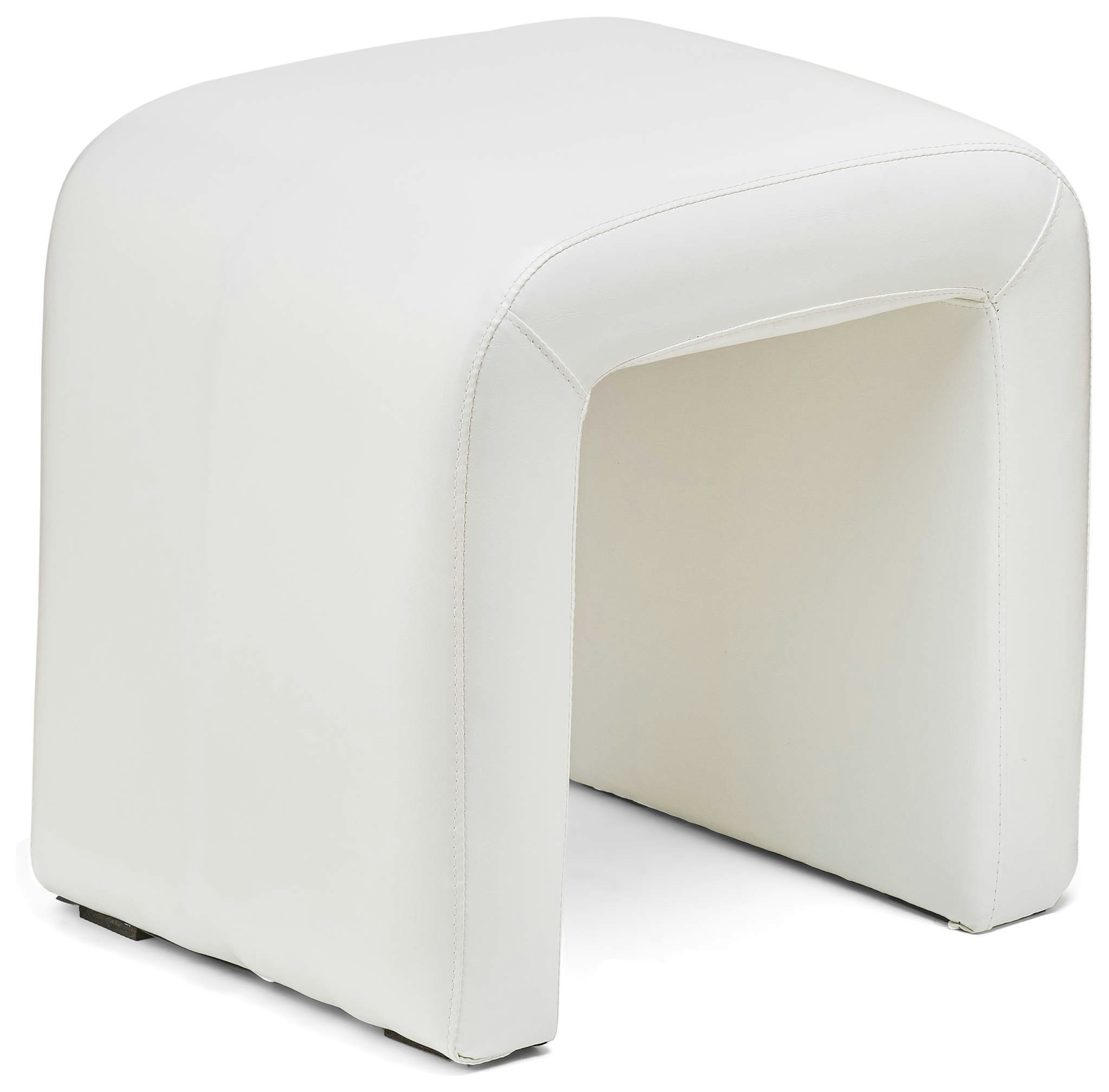 Пуф «П» белый кожзам