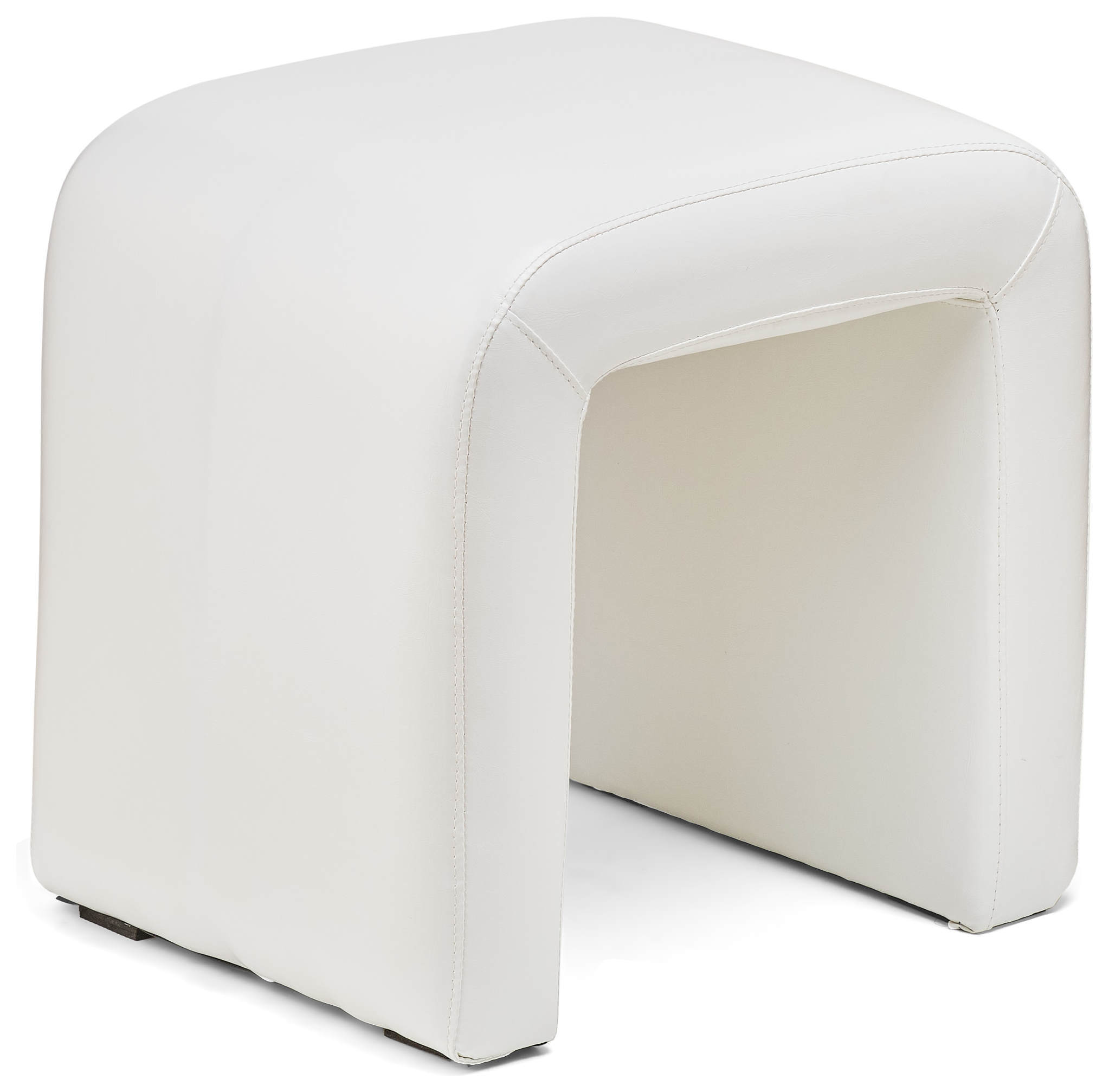 Пуф «П» белый кожзам