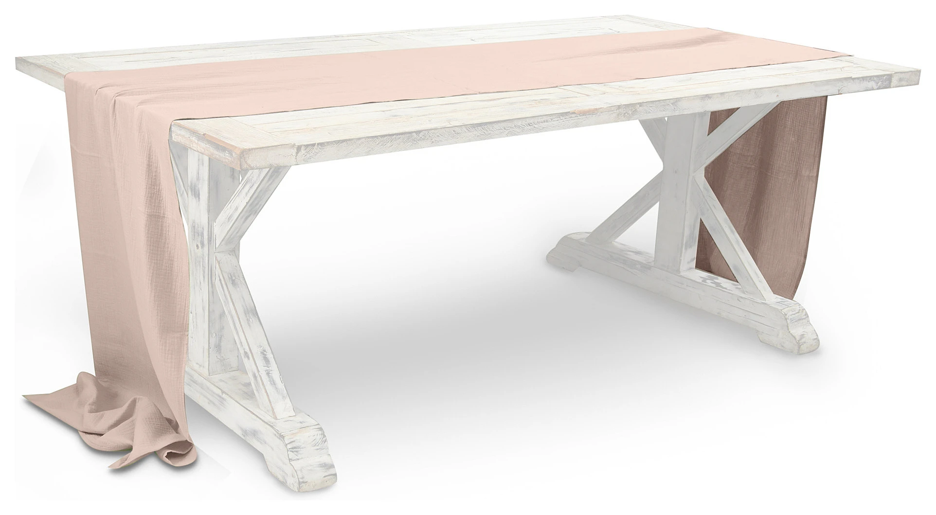 Раннер из муслина пудровый