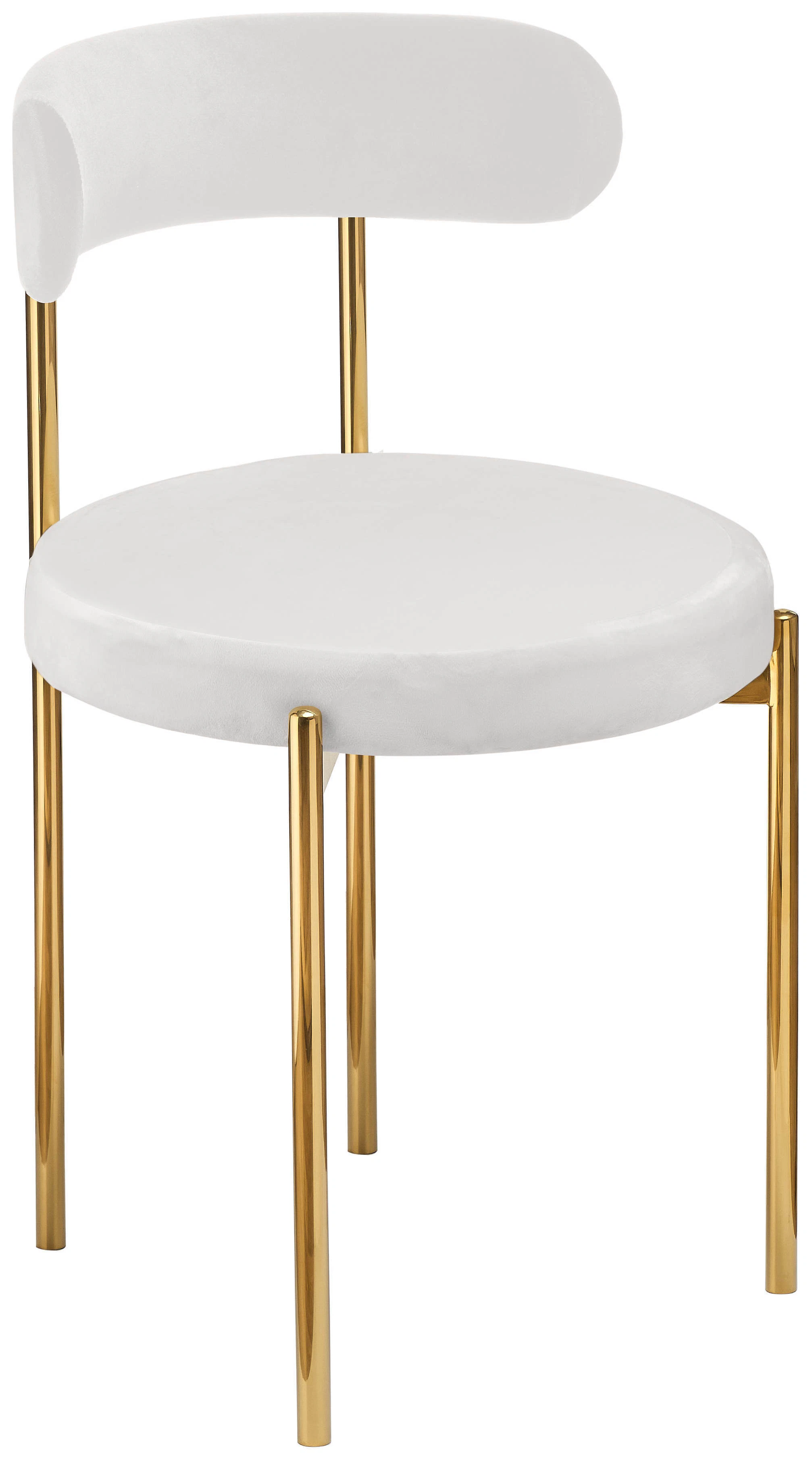 Стул «Лира» золотой, белый теплый бархат