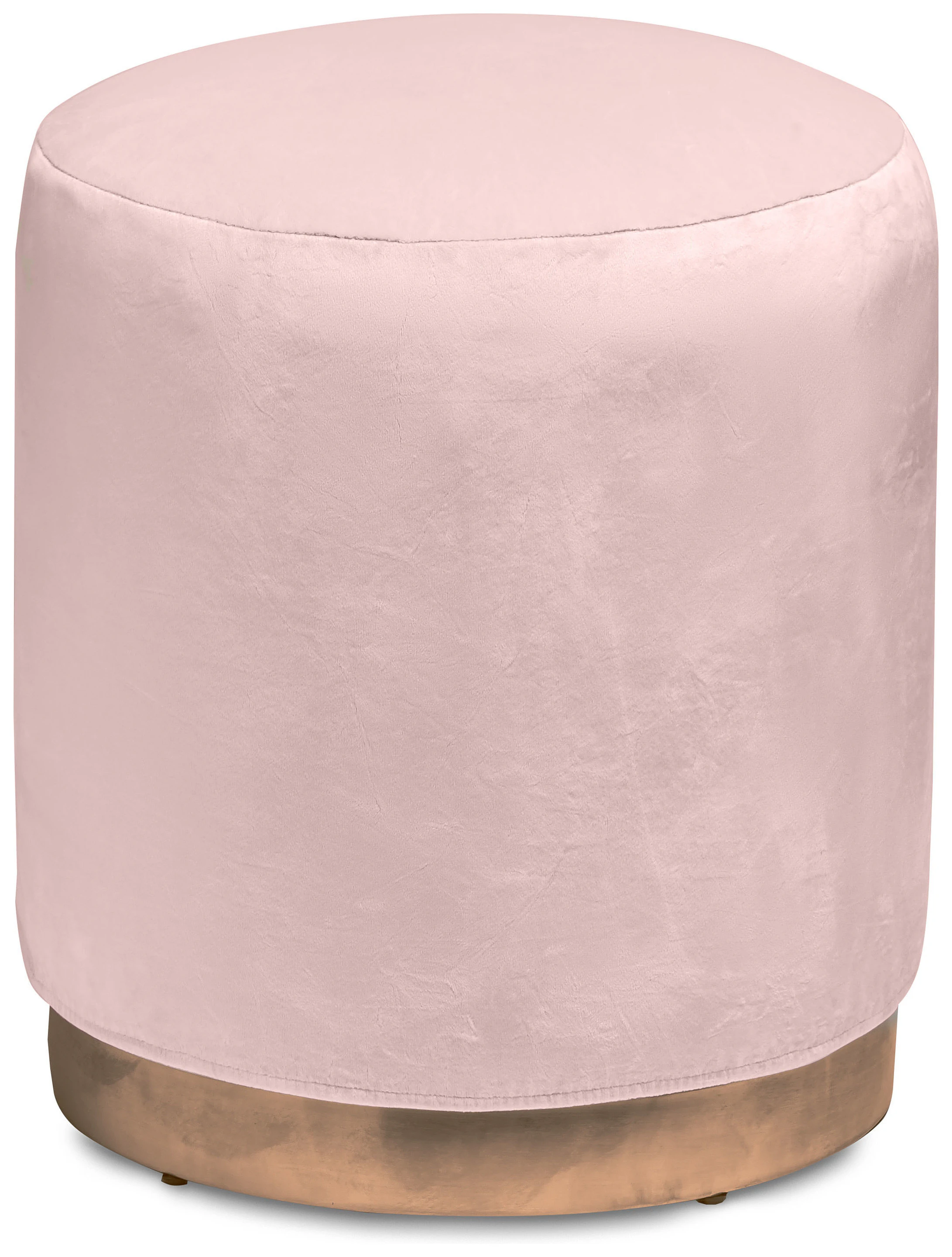 Пуф «Круг» золотой, пыльно-розовый бархат