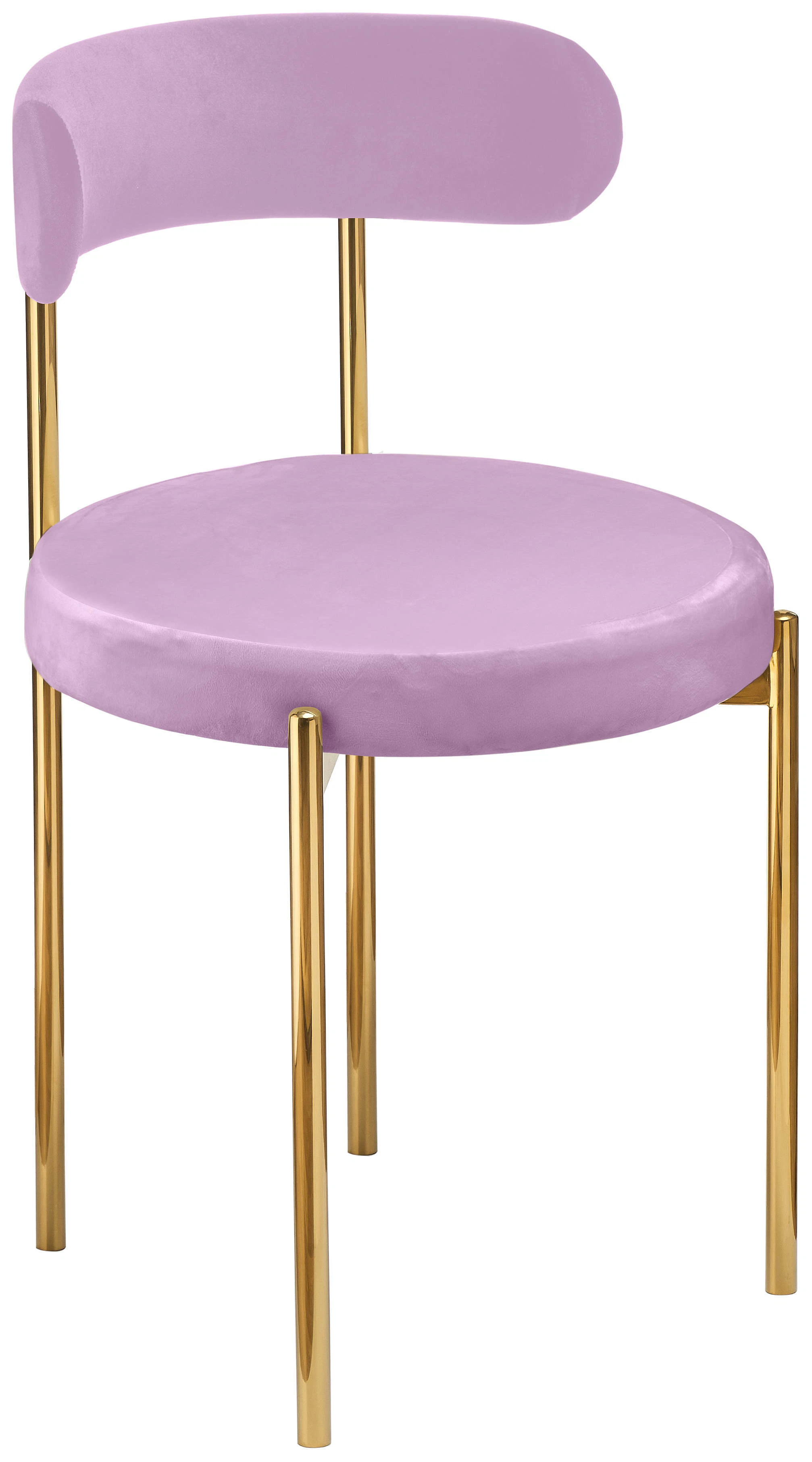 Стул «Лира» золотой, пыльно-лавандовый бархат