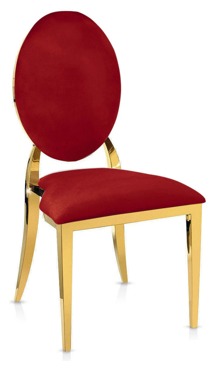 Стул «Вашингтон» золотой, красные подушки из бархата