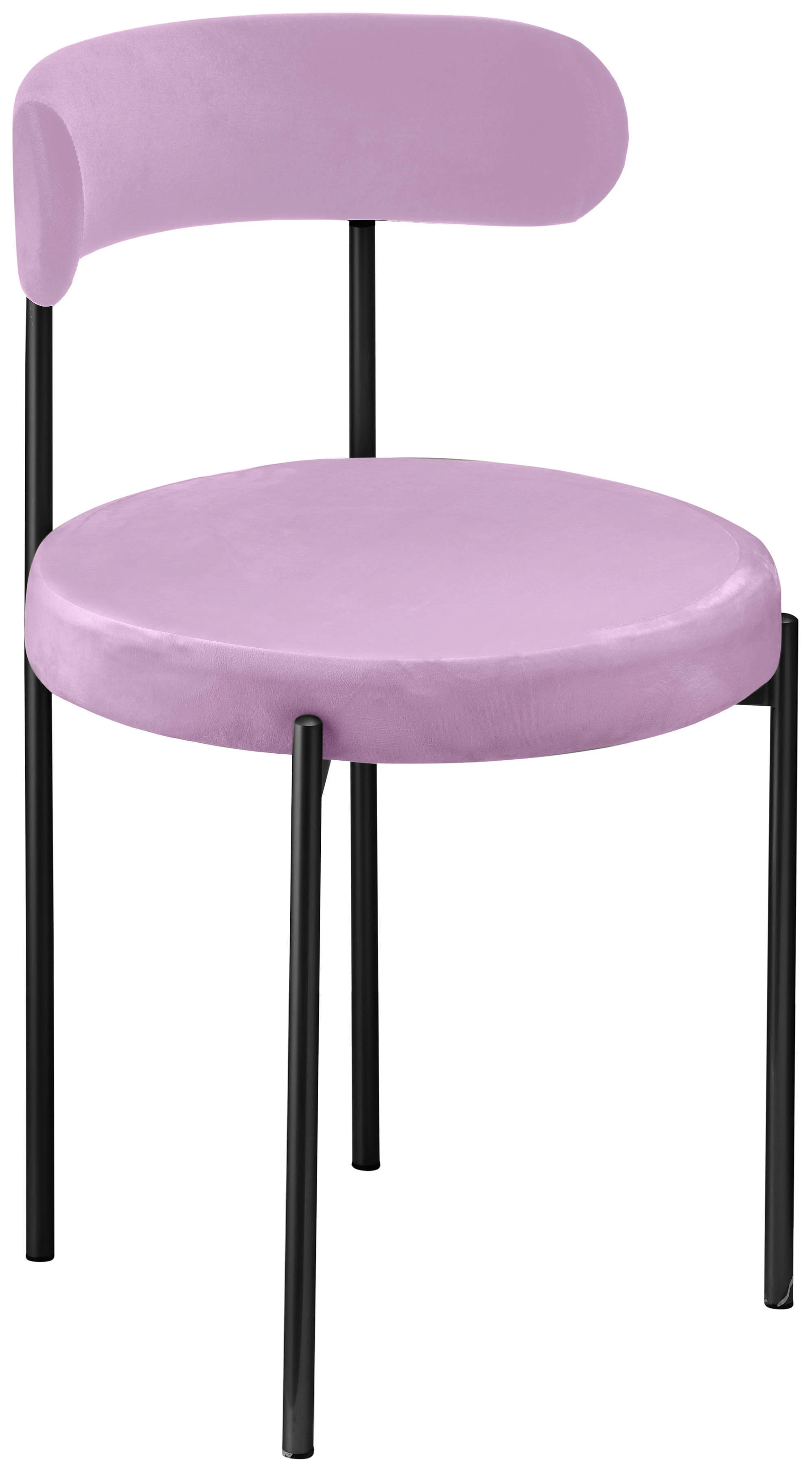 Стул «Лира» черный, пыльно-лавандовый бархат