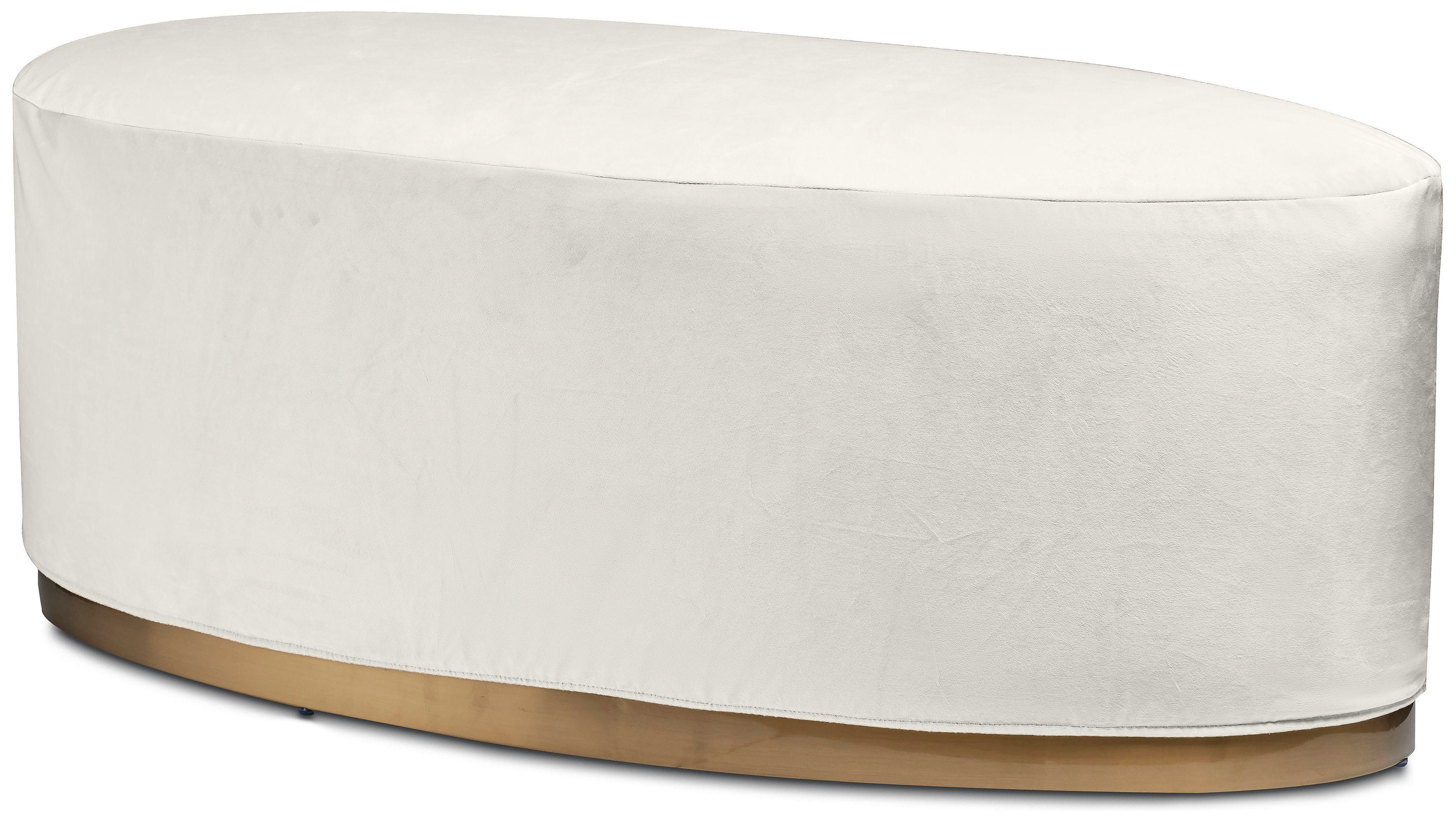 Чехол бархатный молочный для овального пуфа