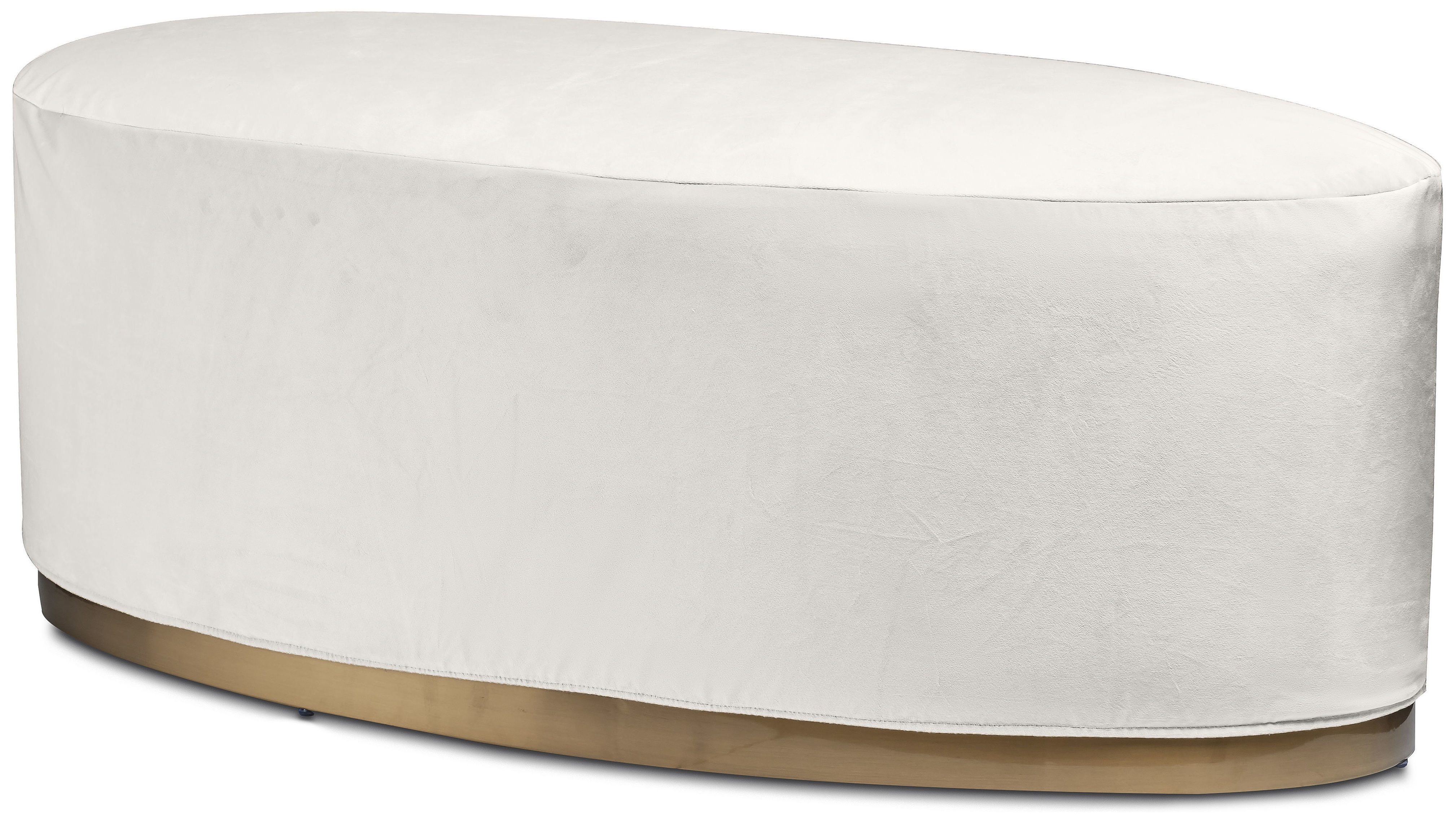 Чехол бархатный молочный для овального пуфа