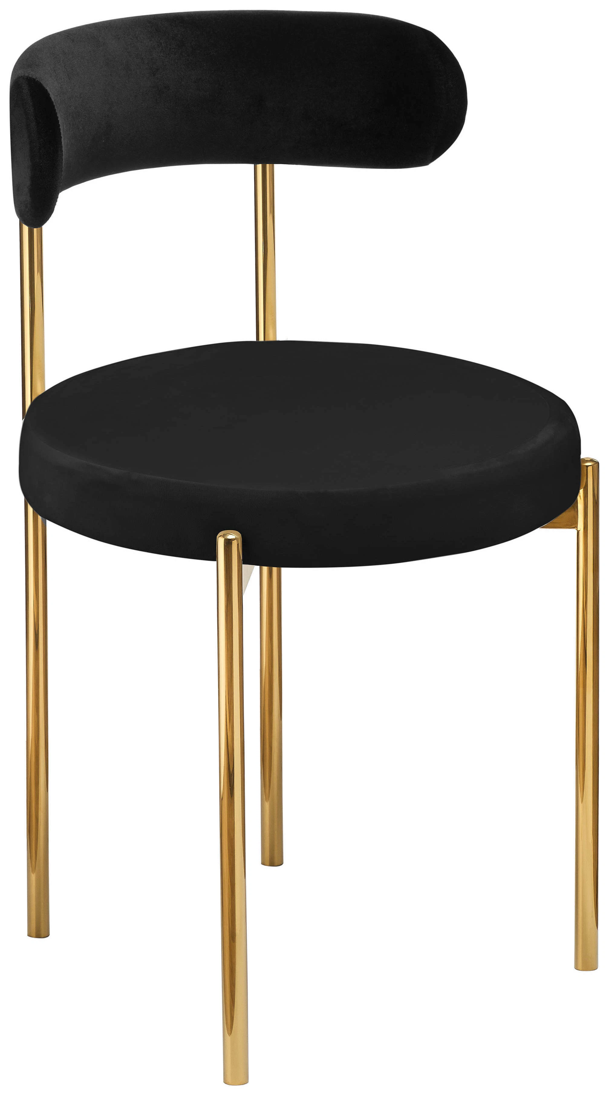 Стул «Лира» золотой, черный бархат