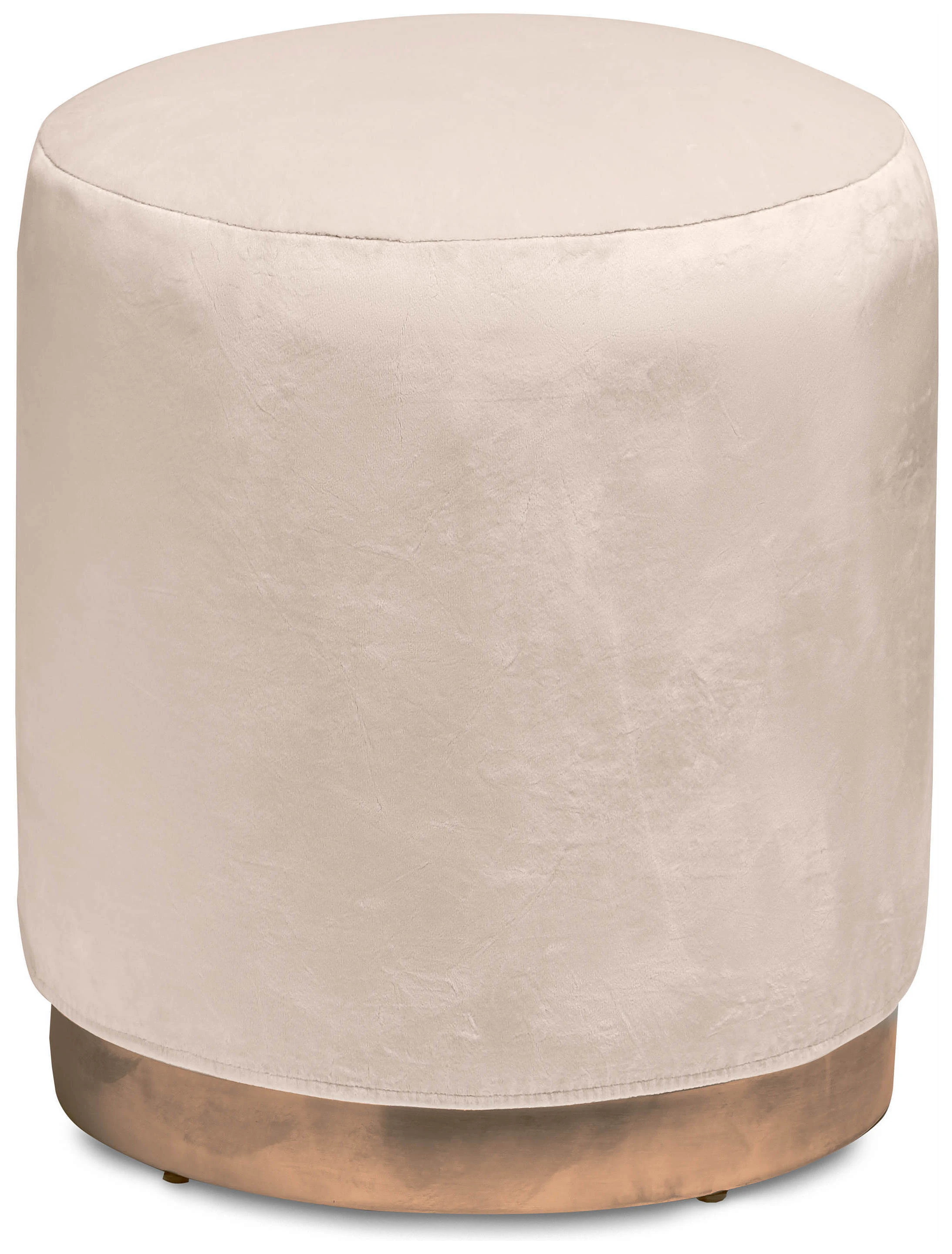 Пуф «Круг» золотой, кремовый бархат