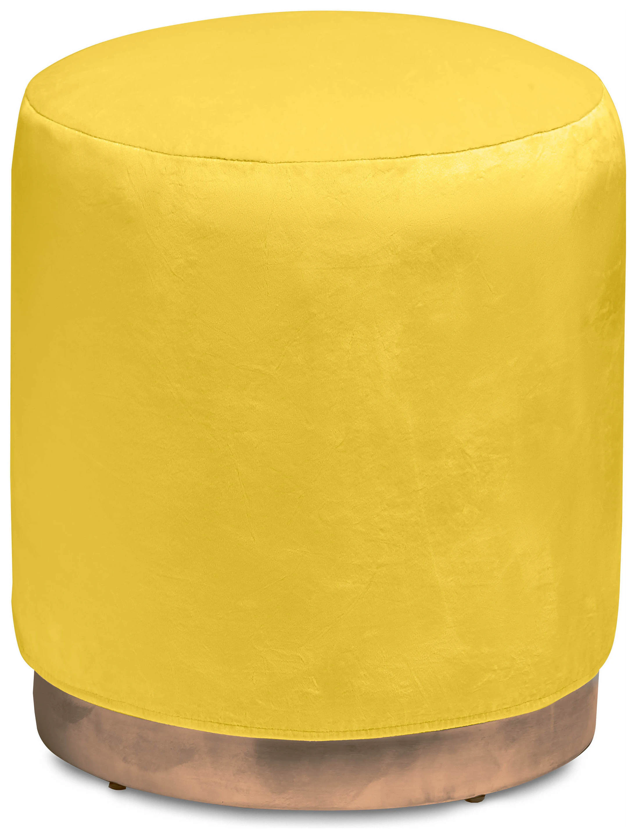 Чехол бархатный желтый для круглого пуфа