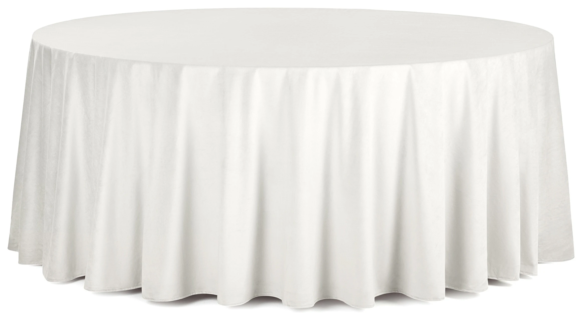 Скатерть круглая бархатная белая