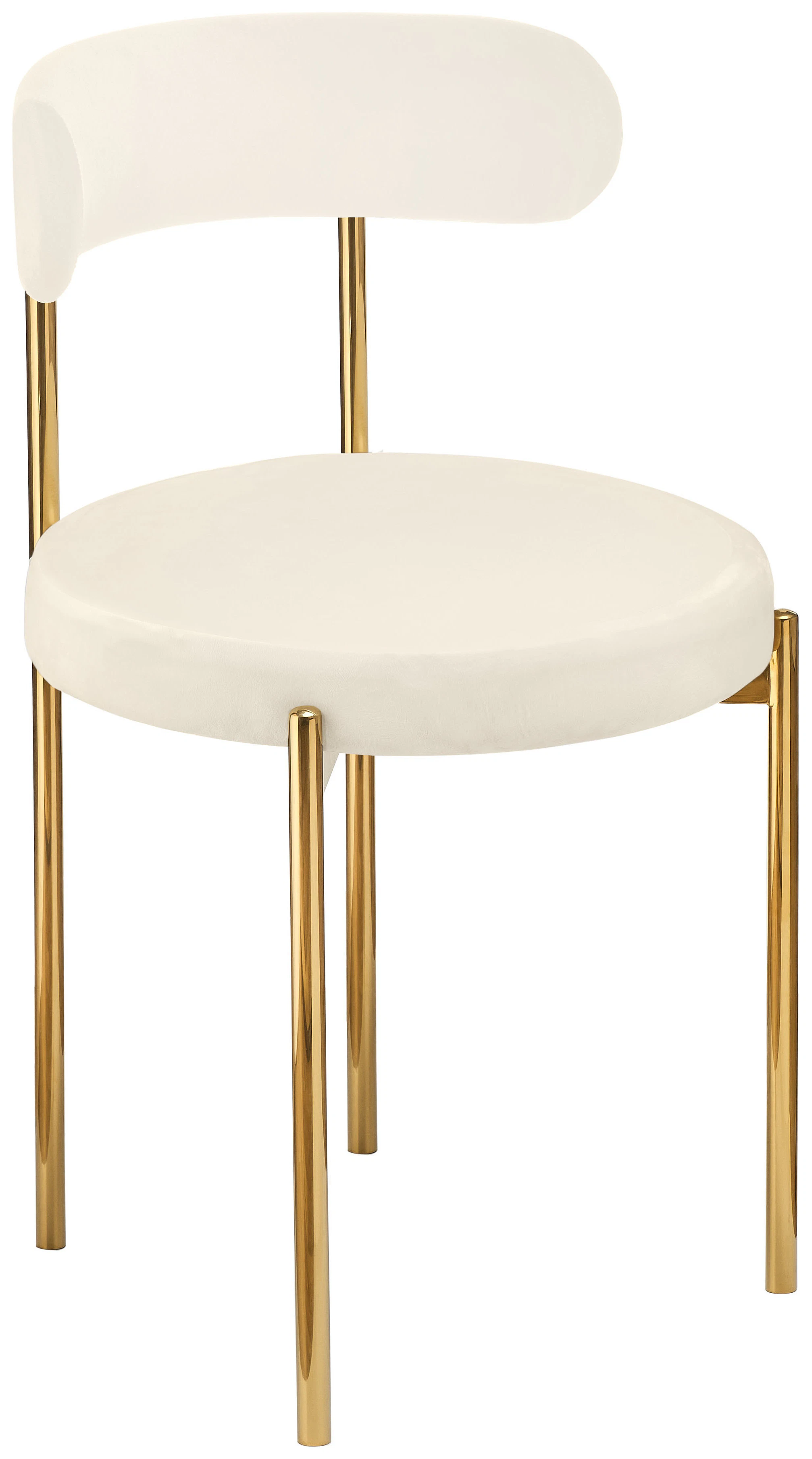 Стул «Лира» золотой, молочный бархат